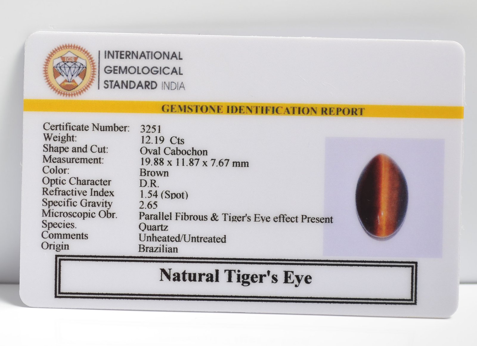 TGR180 2 TIGER'S EYE 12.19 Ct.