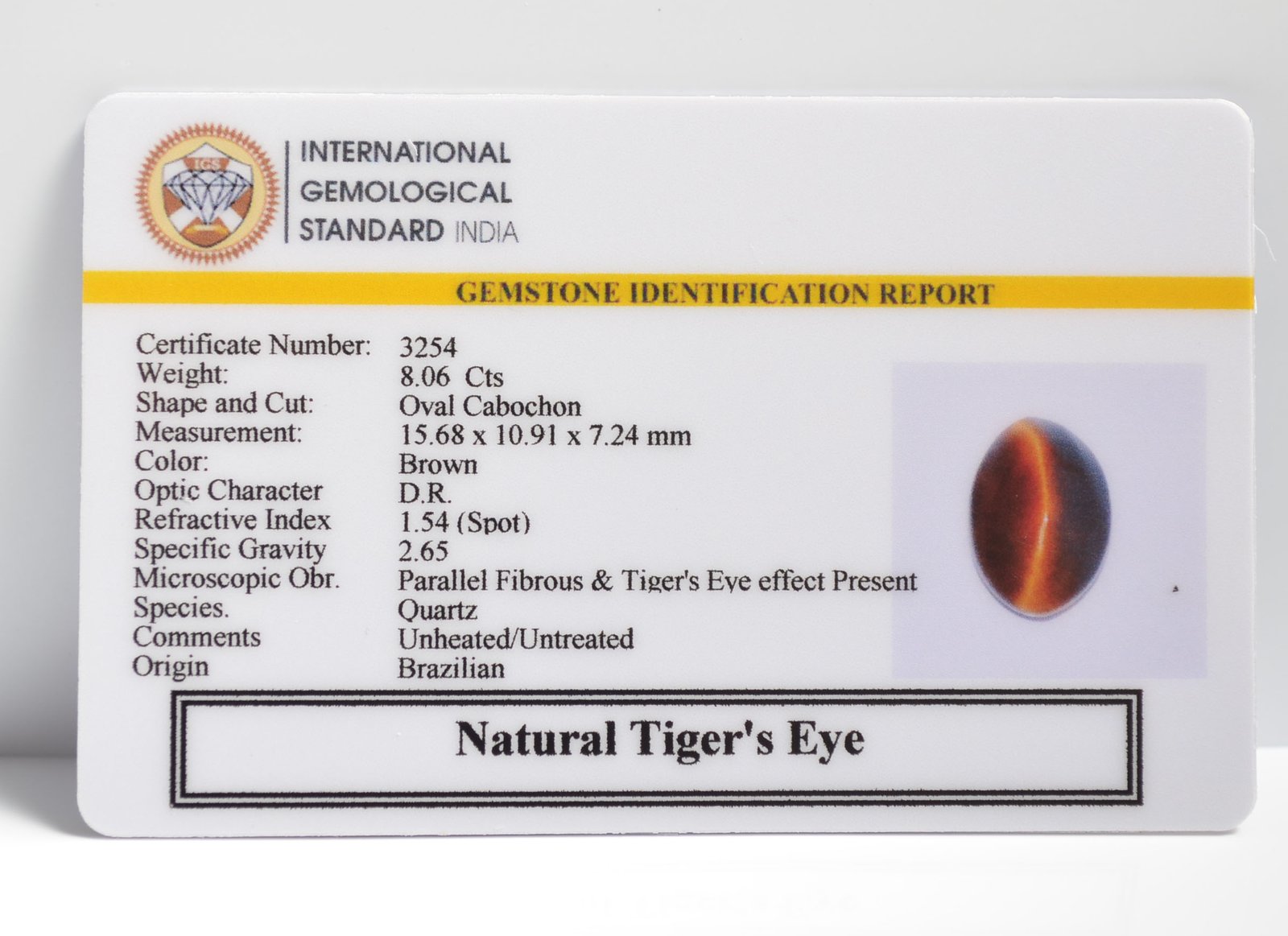 TGR183 2 TIGER'S EYE 8.06 Ct.