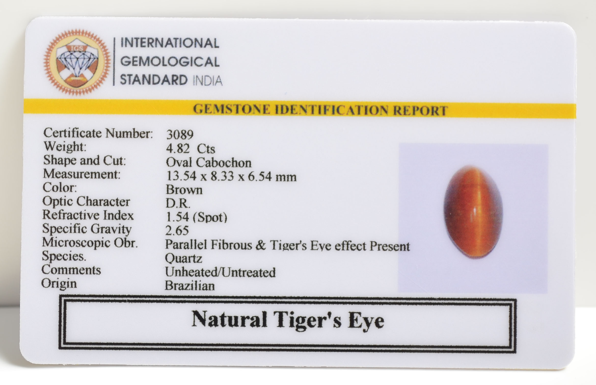 TGR75 2 TIGER'S EYE 4.82 Ct.