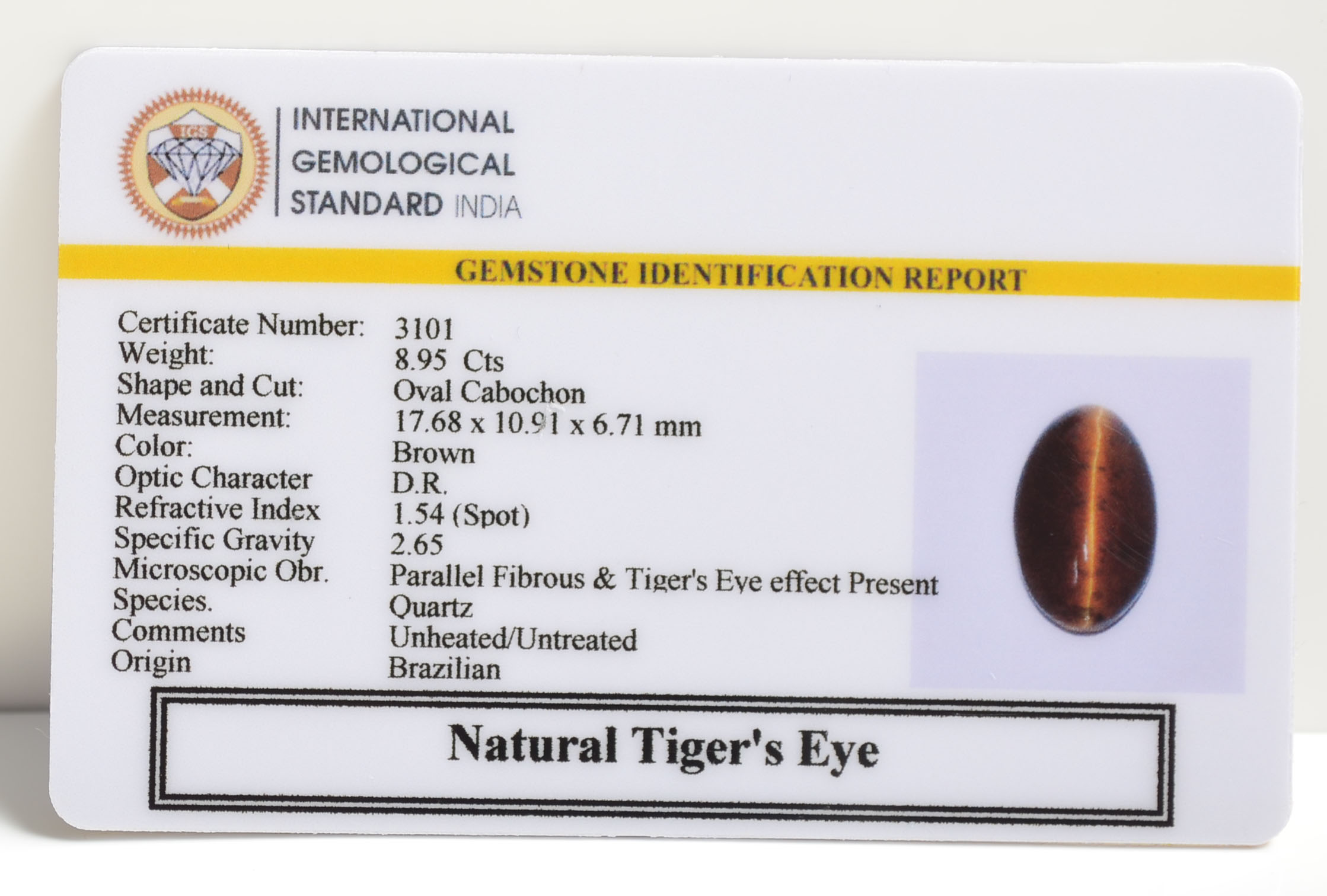 TGR84 2 TIGER'S EYE 8.95 Ct.
