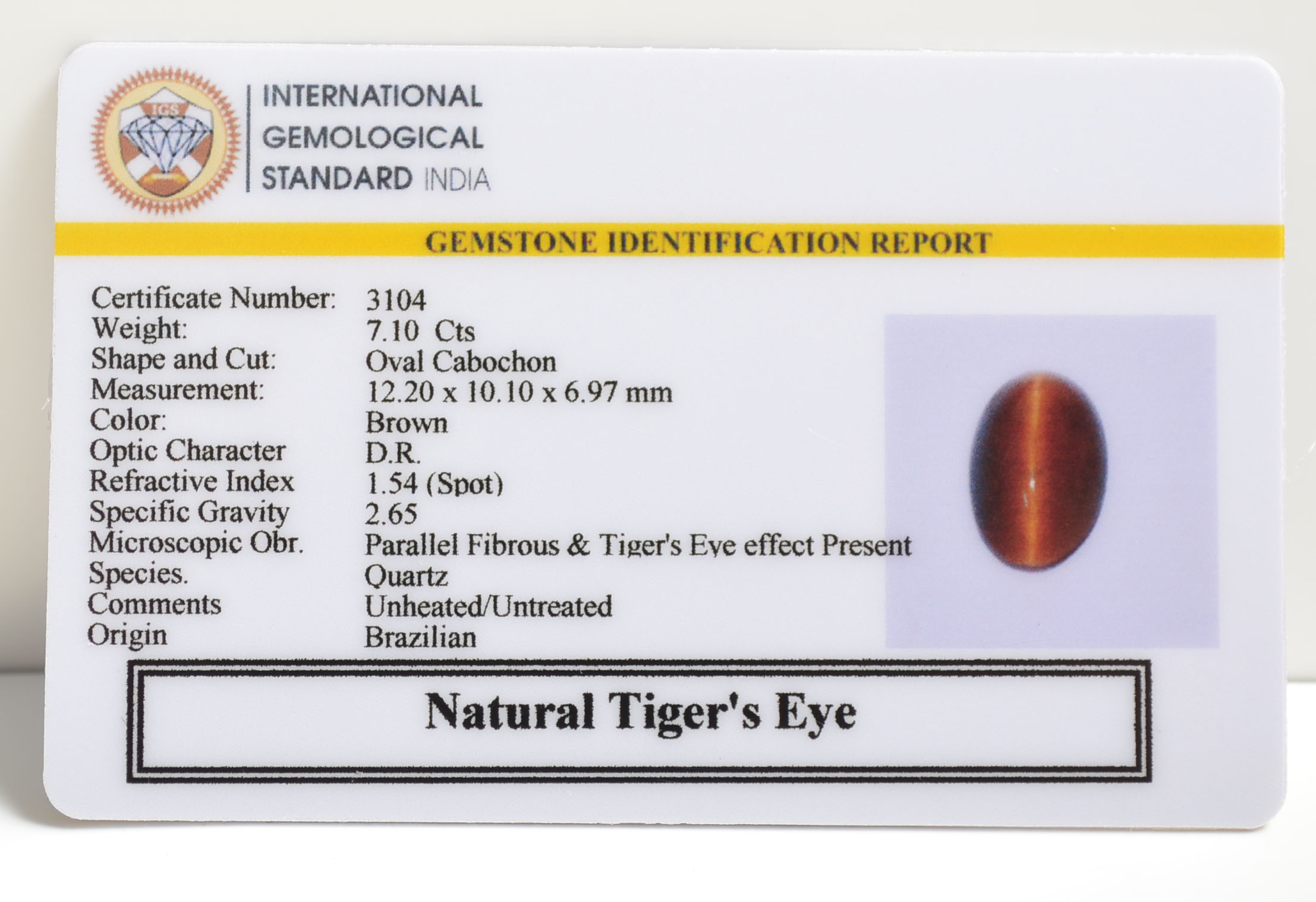 TGR87 2 TIGER'S EYE 7.1 Ct.