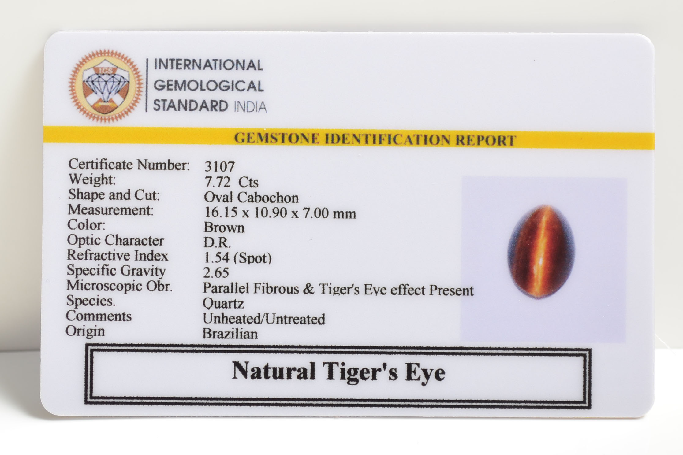 TGR88 2 TIGER'S EYE 7.72 Ct.