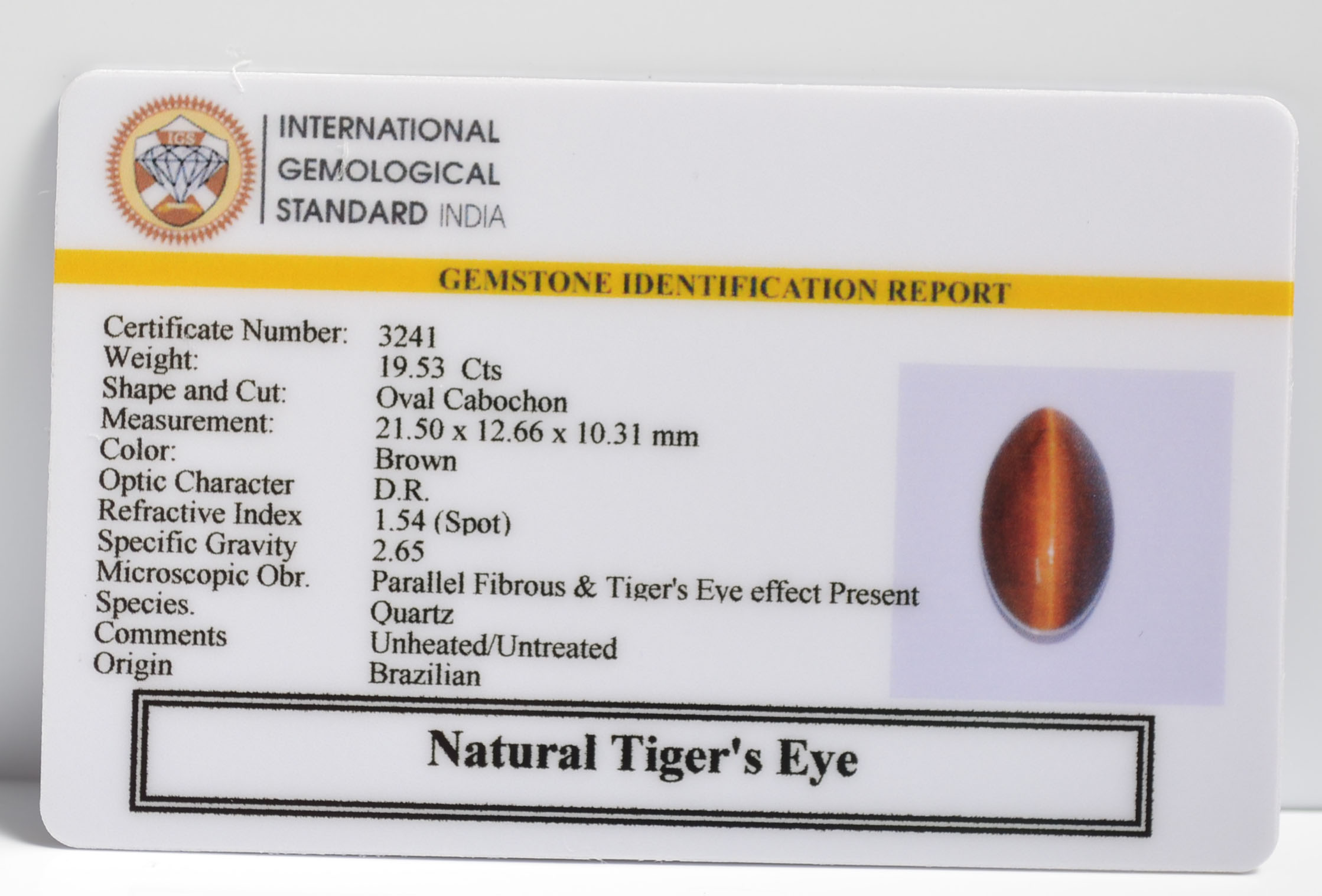 TGRG104 2 TIGER'S EYE 19.53 Ct.