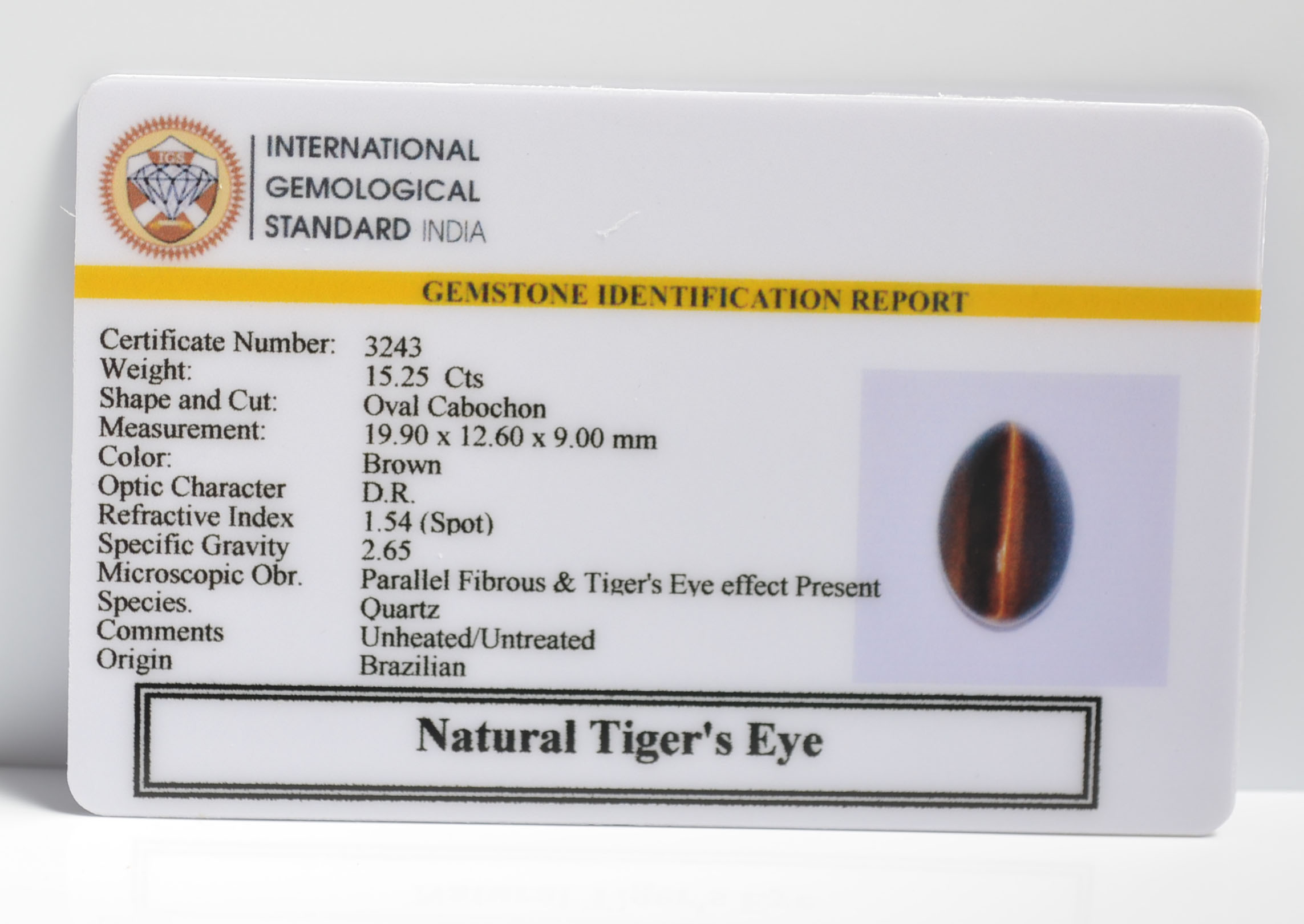 TGRG105 2 TIGER'S EYE 15.25 Ct.