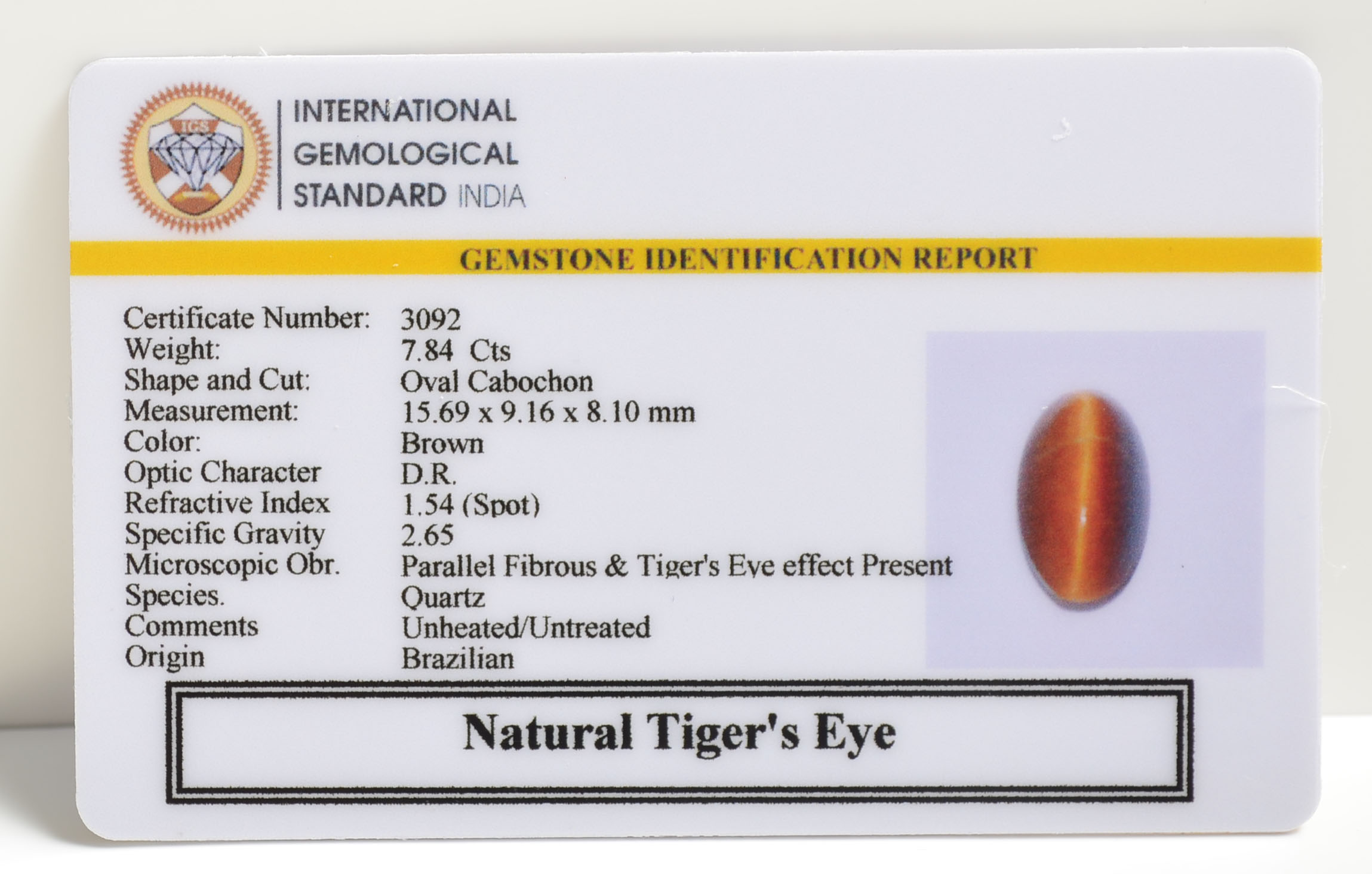 TGRG51 2 TIGER'S EYE 7.84 Ct.