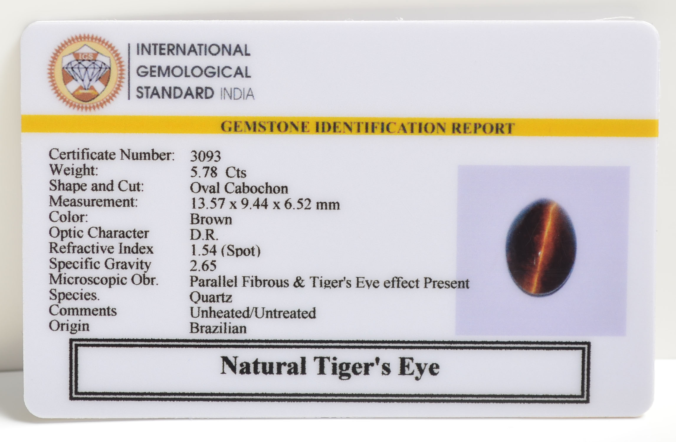 TGRG52 2 TIGER'S EYE 5.78 Ct.