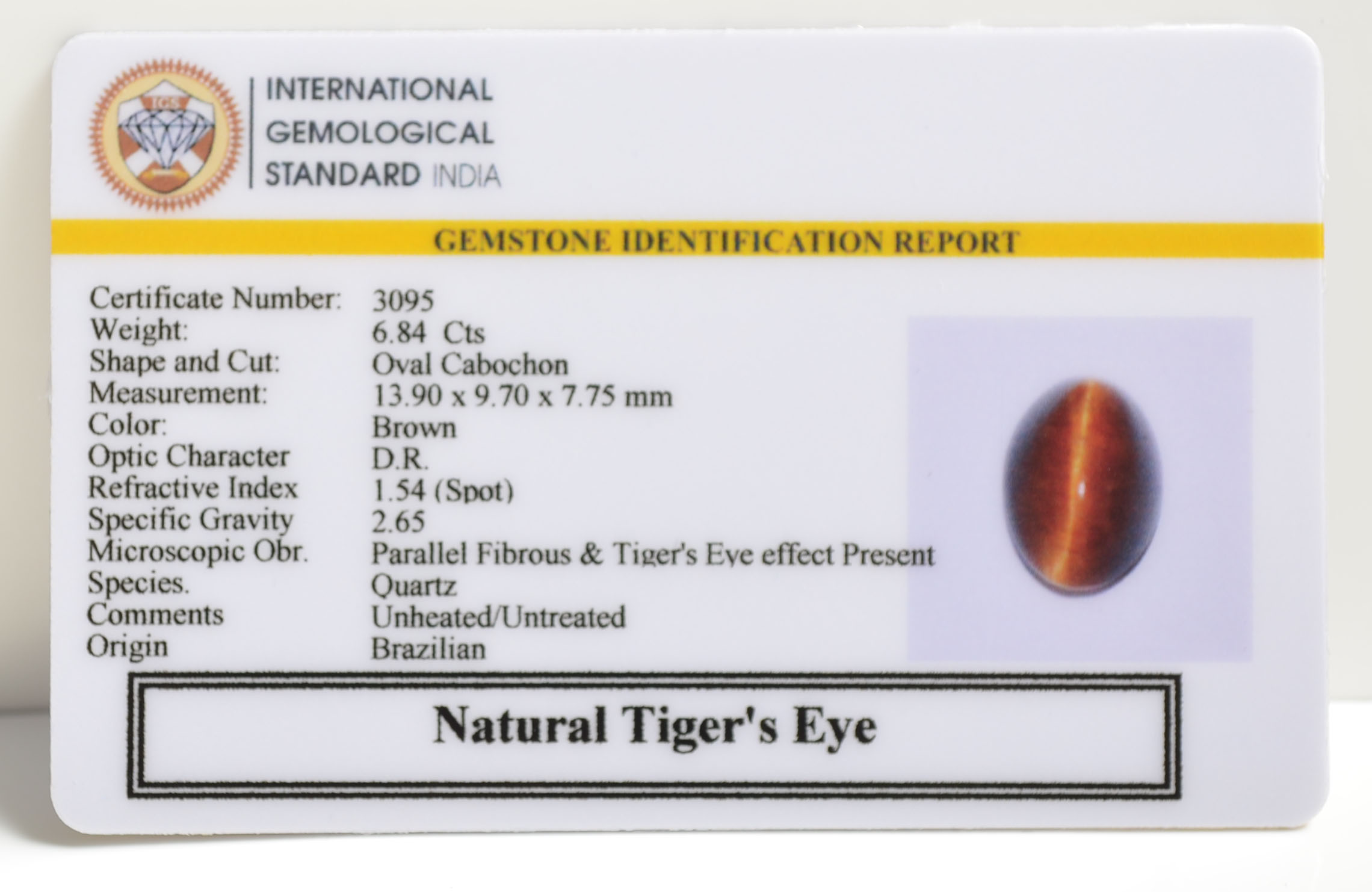 TGRG53 2 TIGER'S EYE 6.84 Ct.