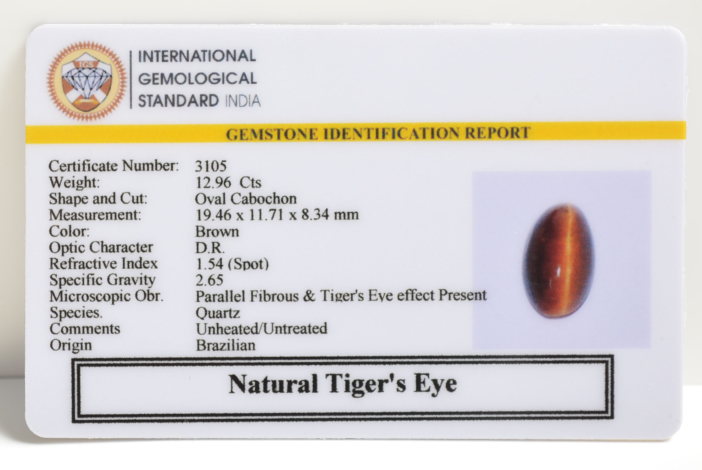 TGRG54 2 TIGER'S EYE 12.96 Ct.