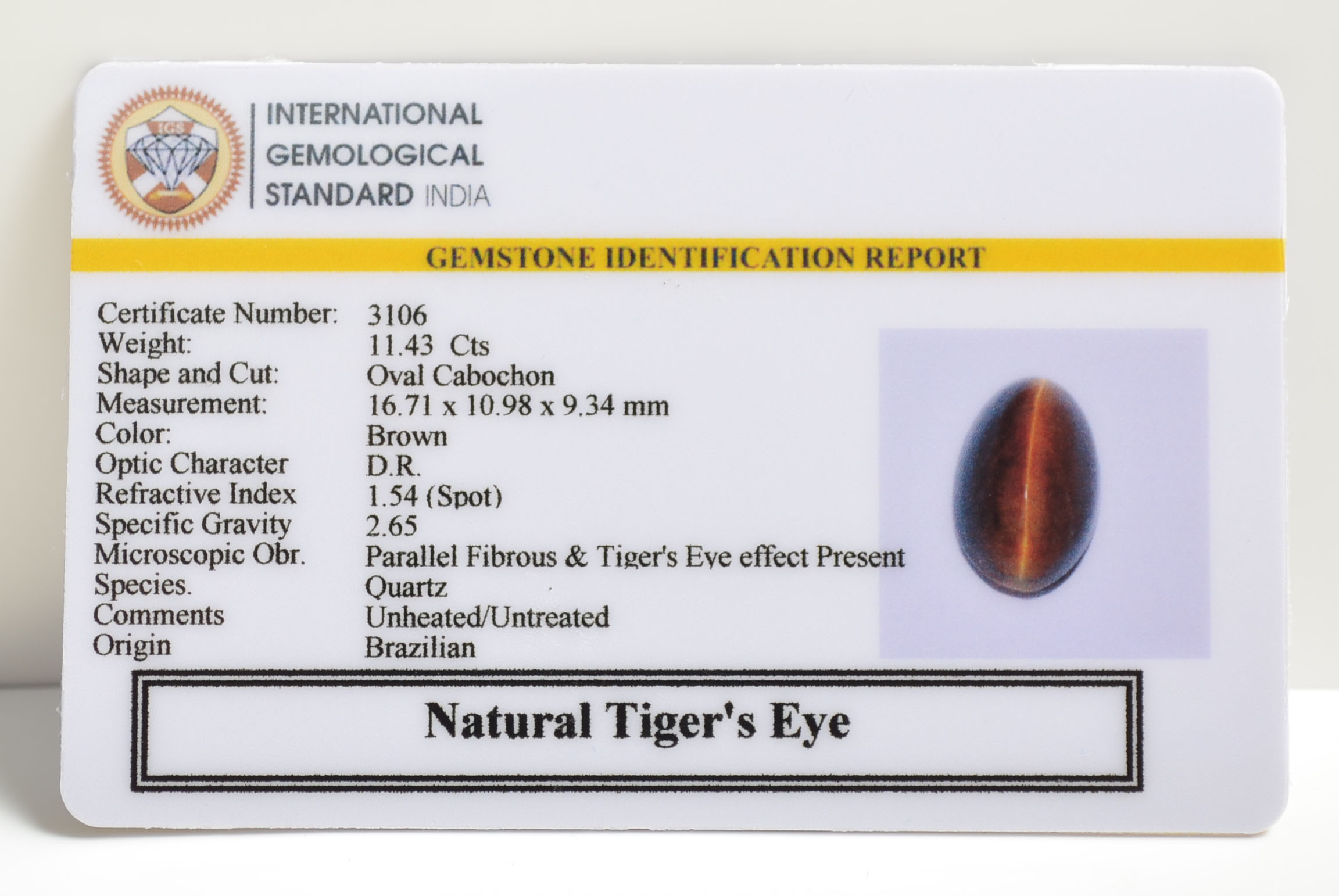 TGRG55 2 TIGER'S EYE 11.43 Ct.