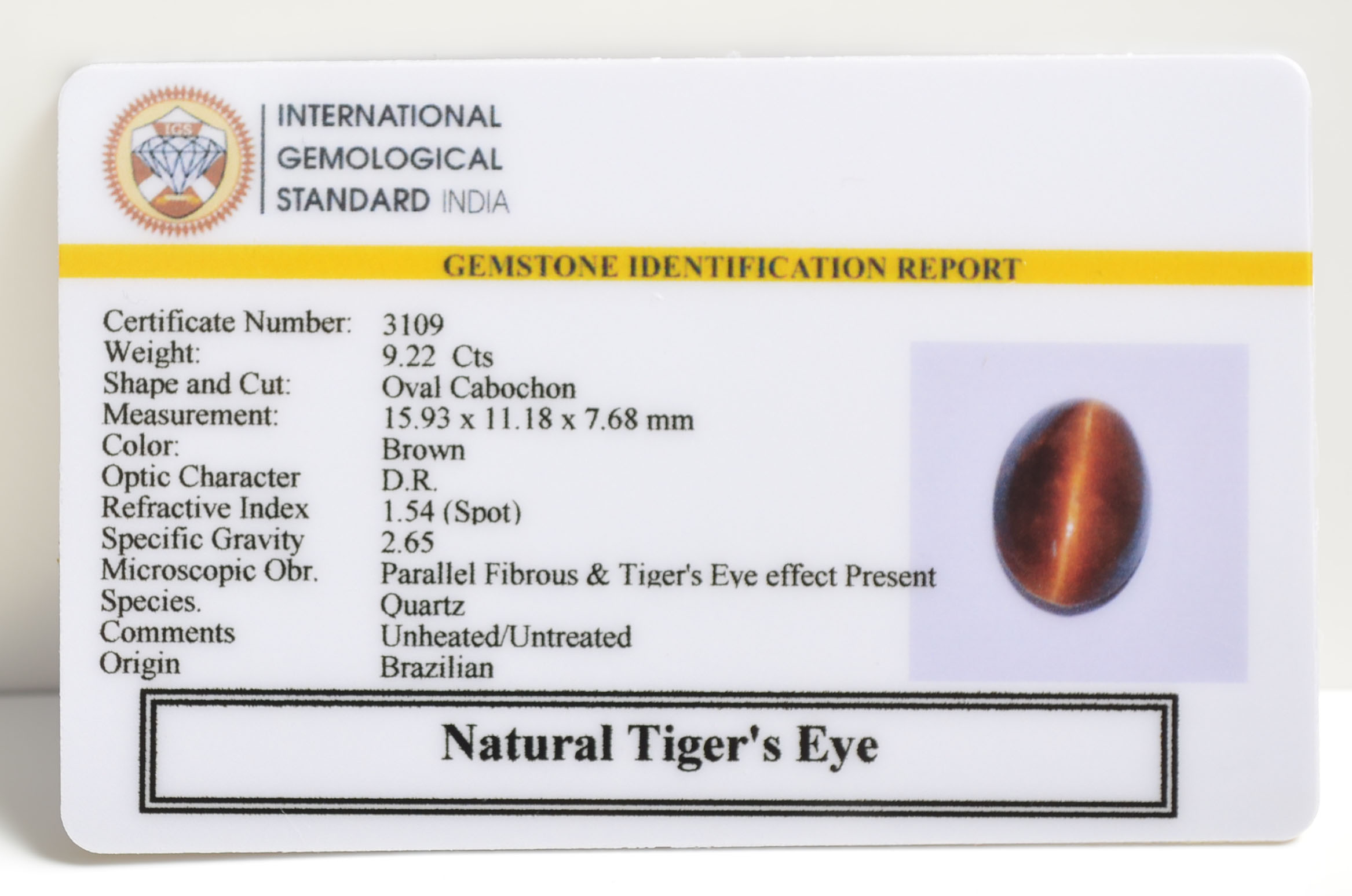 TGRG56 2 TIGER'S EYE 9.22 Ct.