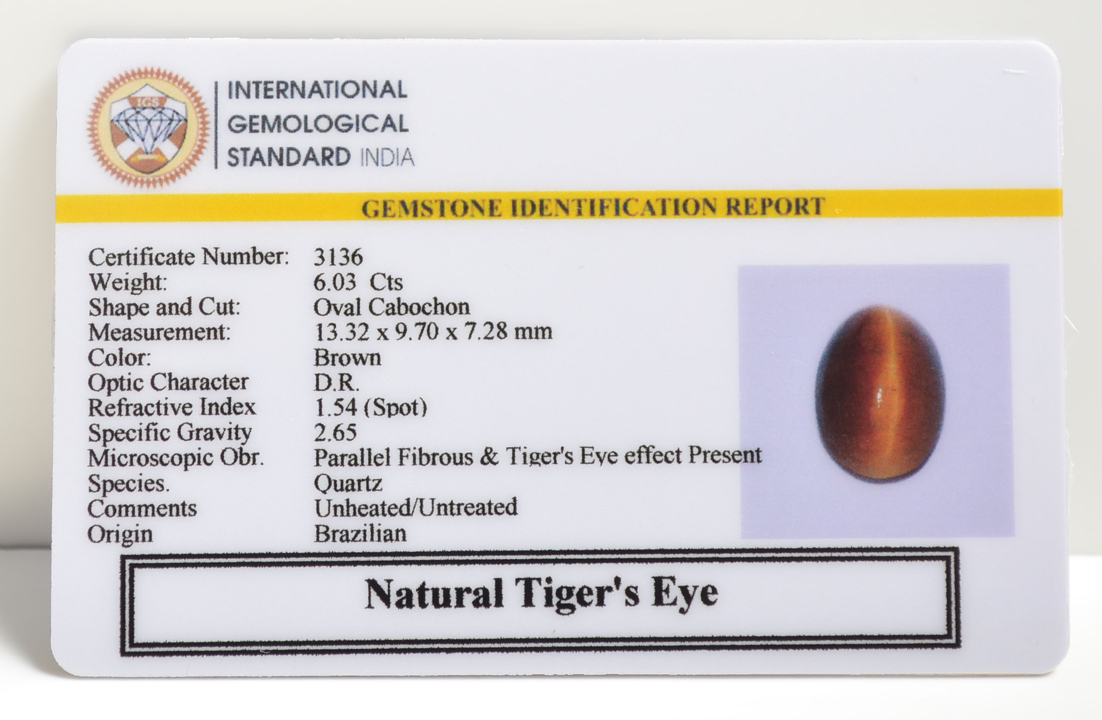 TGRG63 2 TIGER'S EYE 6.03 Ct.