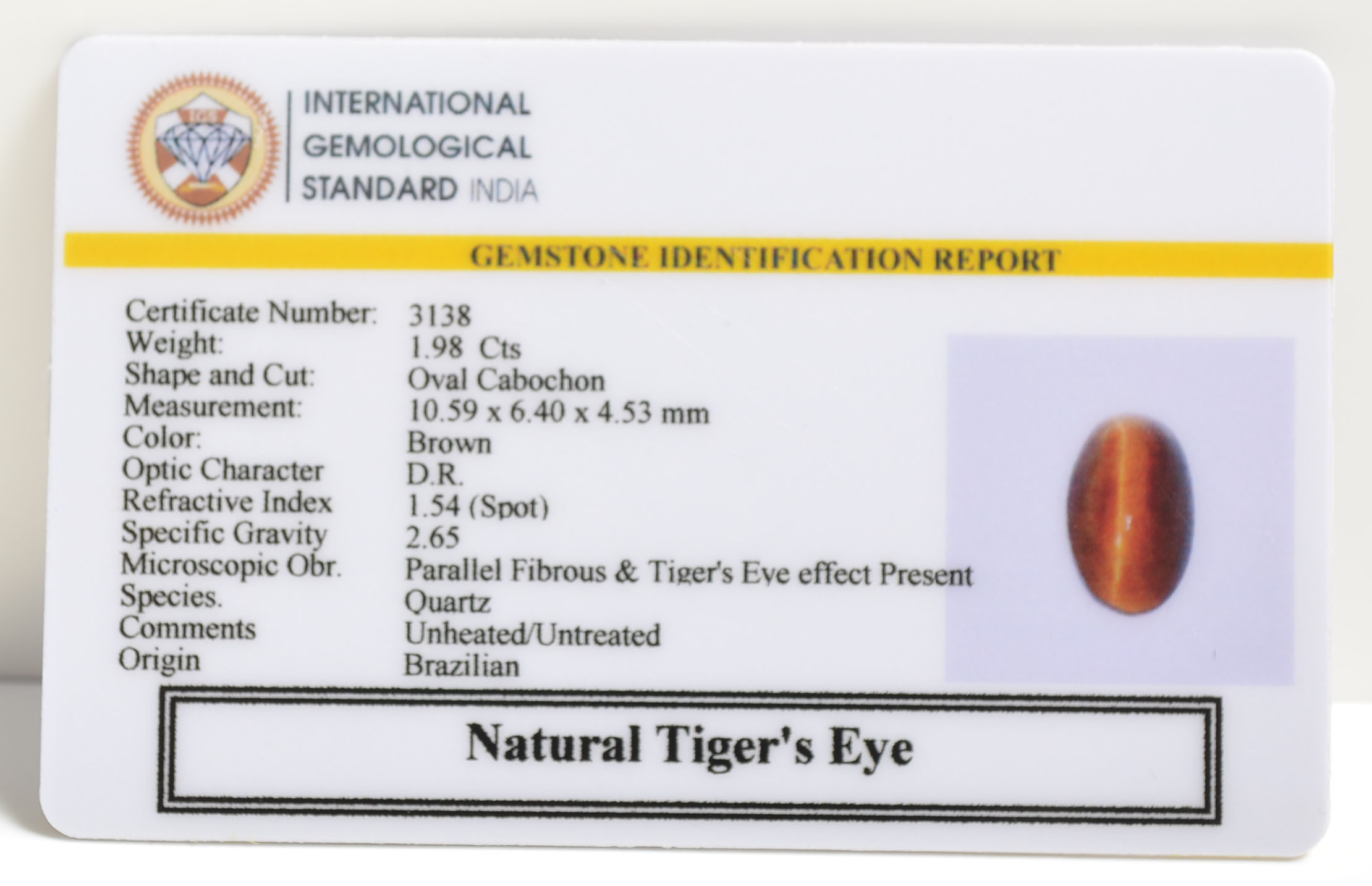 TGRG65 2 TIGER'S EYE 1.98 Ct.