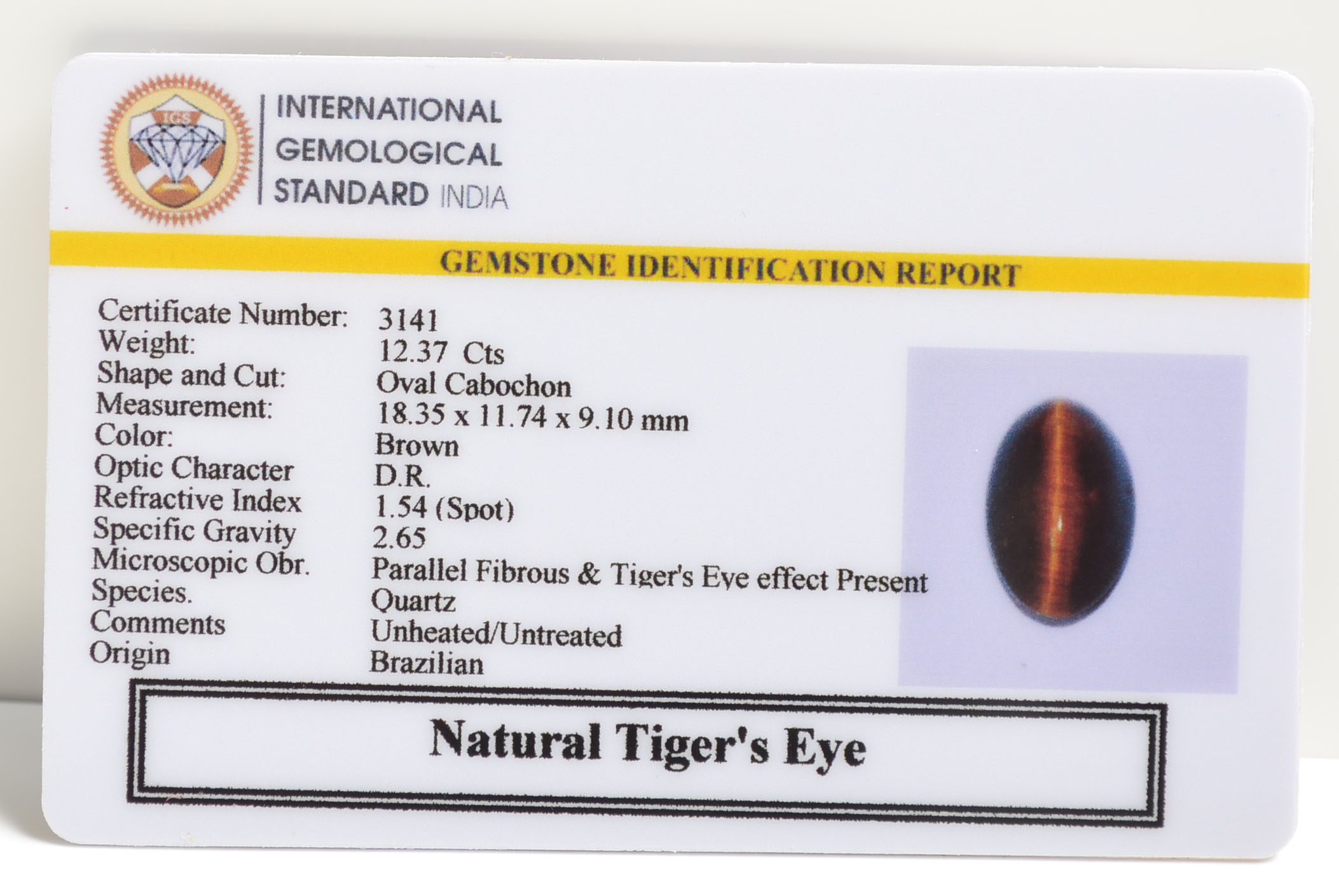 TGRG66 2 TIGER'S EYE 12.37 Ct.