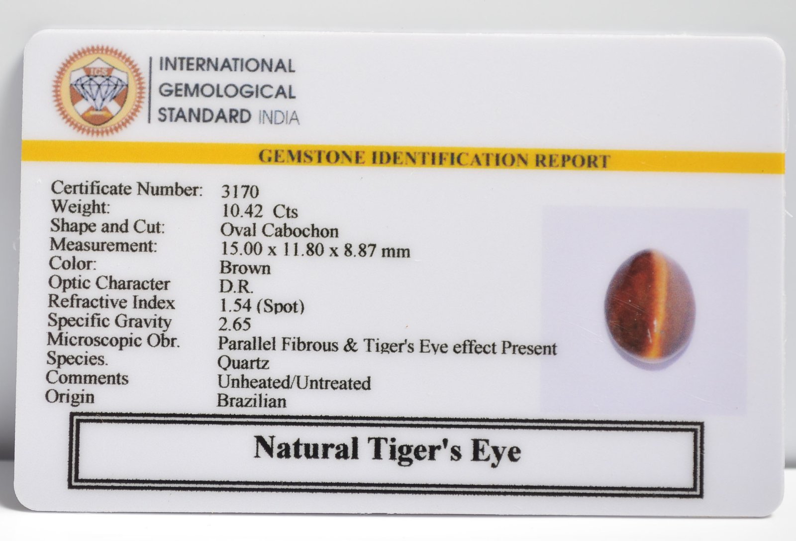 TGRG79 2 1 TIGER'S EYE 10.42 Ct.