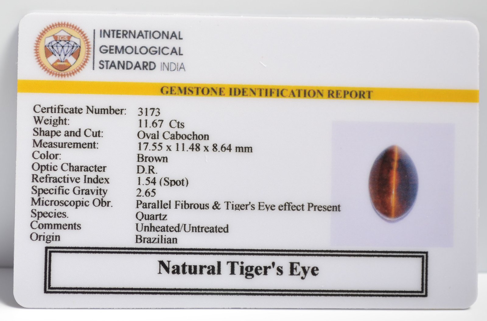 TGRG81 2 1 TIGER'S EYE 11.67 Ct.