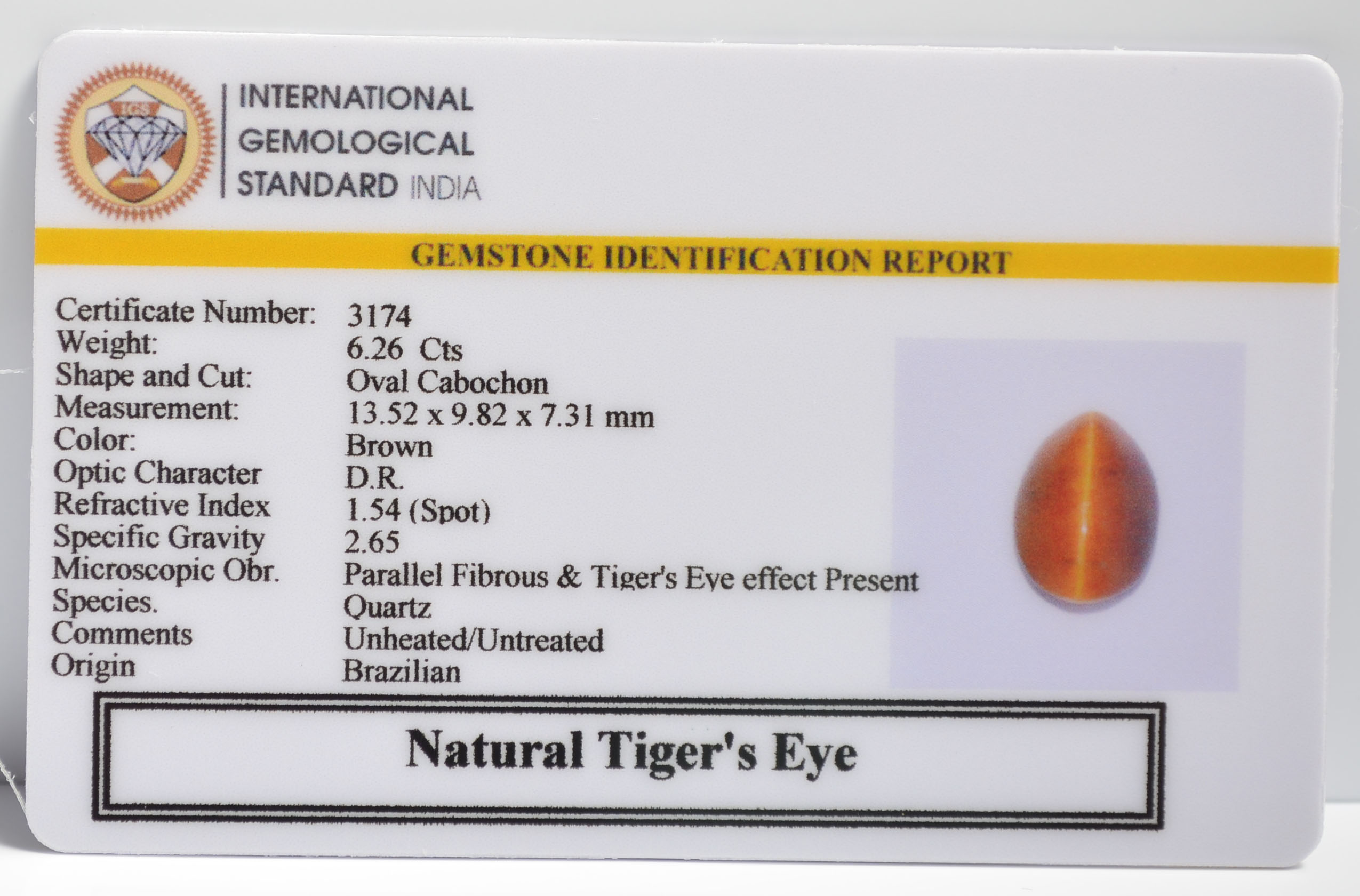 TGRG82 2 TIGER'S EYE 6.26 Ct.