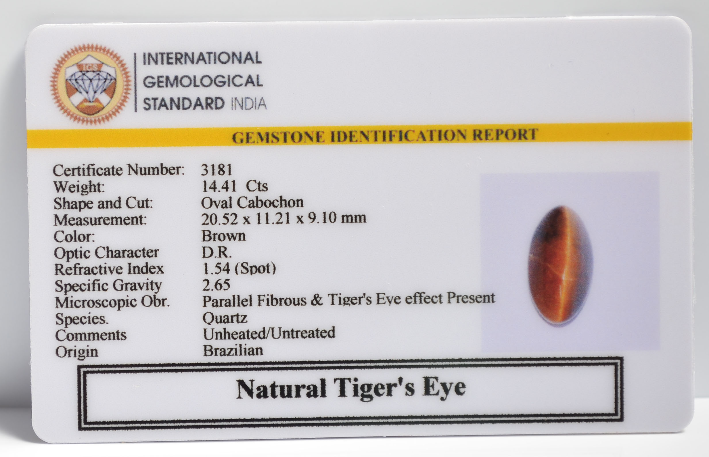 TGRG85 2 TIGER'S EYE 14.41 Ct.