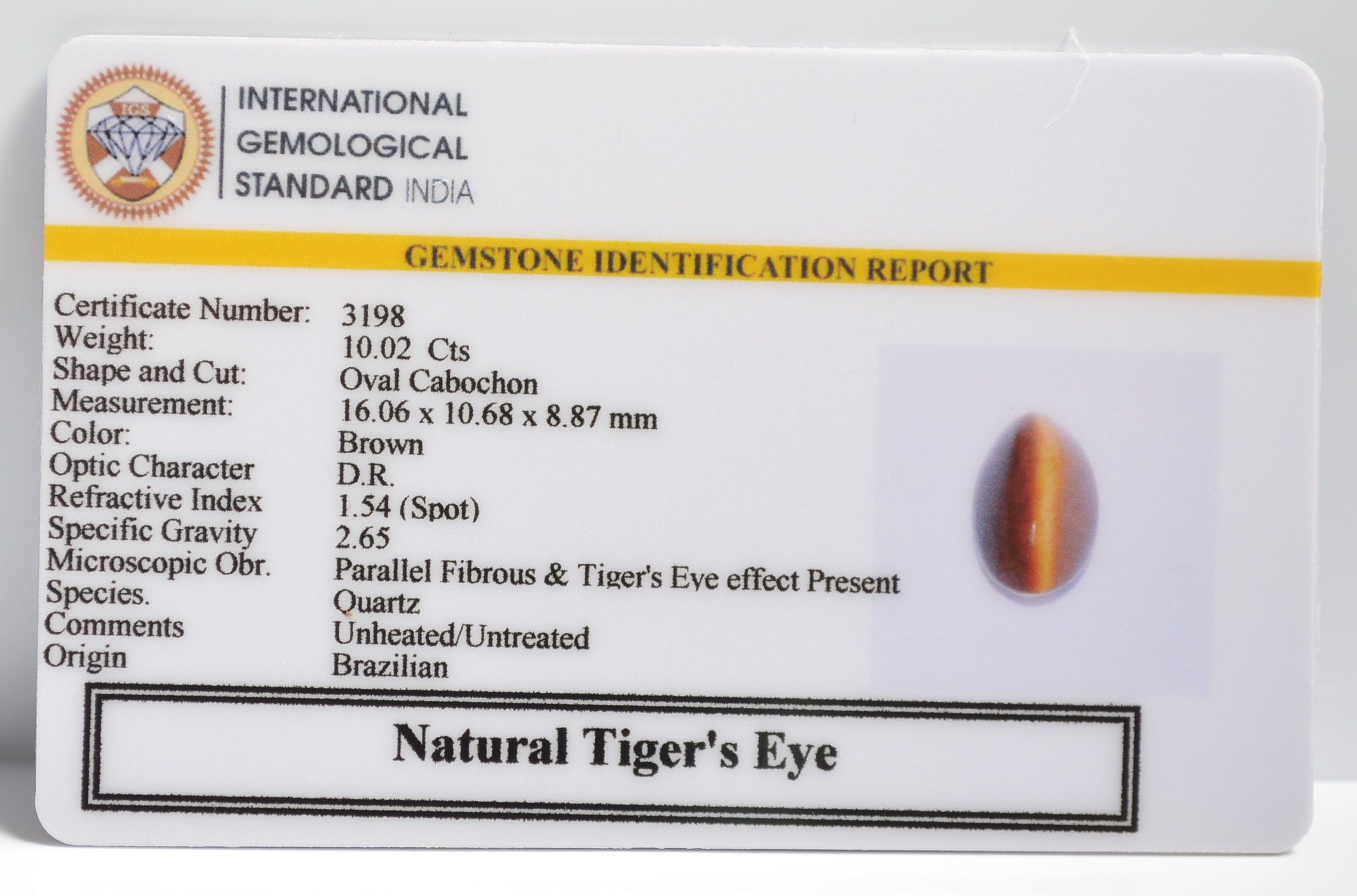 TGRG89 2 TIGER'S EYE 10.02 Ct.