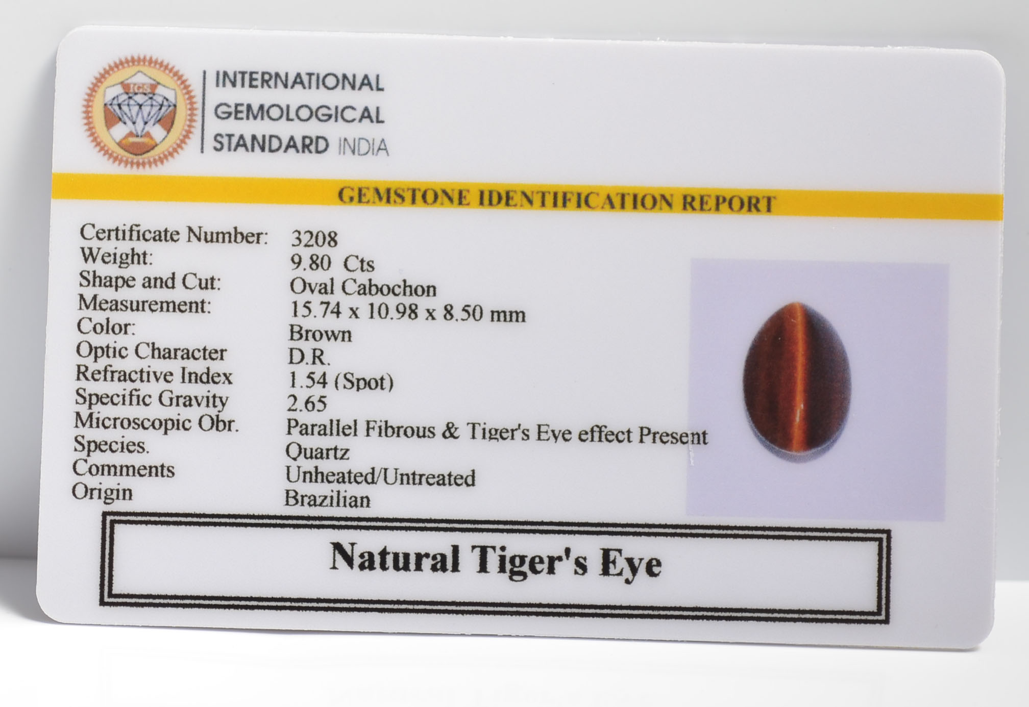 TGRG91 2 TIGER'S EYE 9.8 Ct.