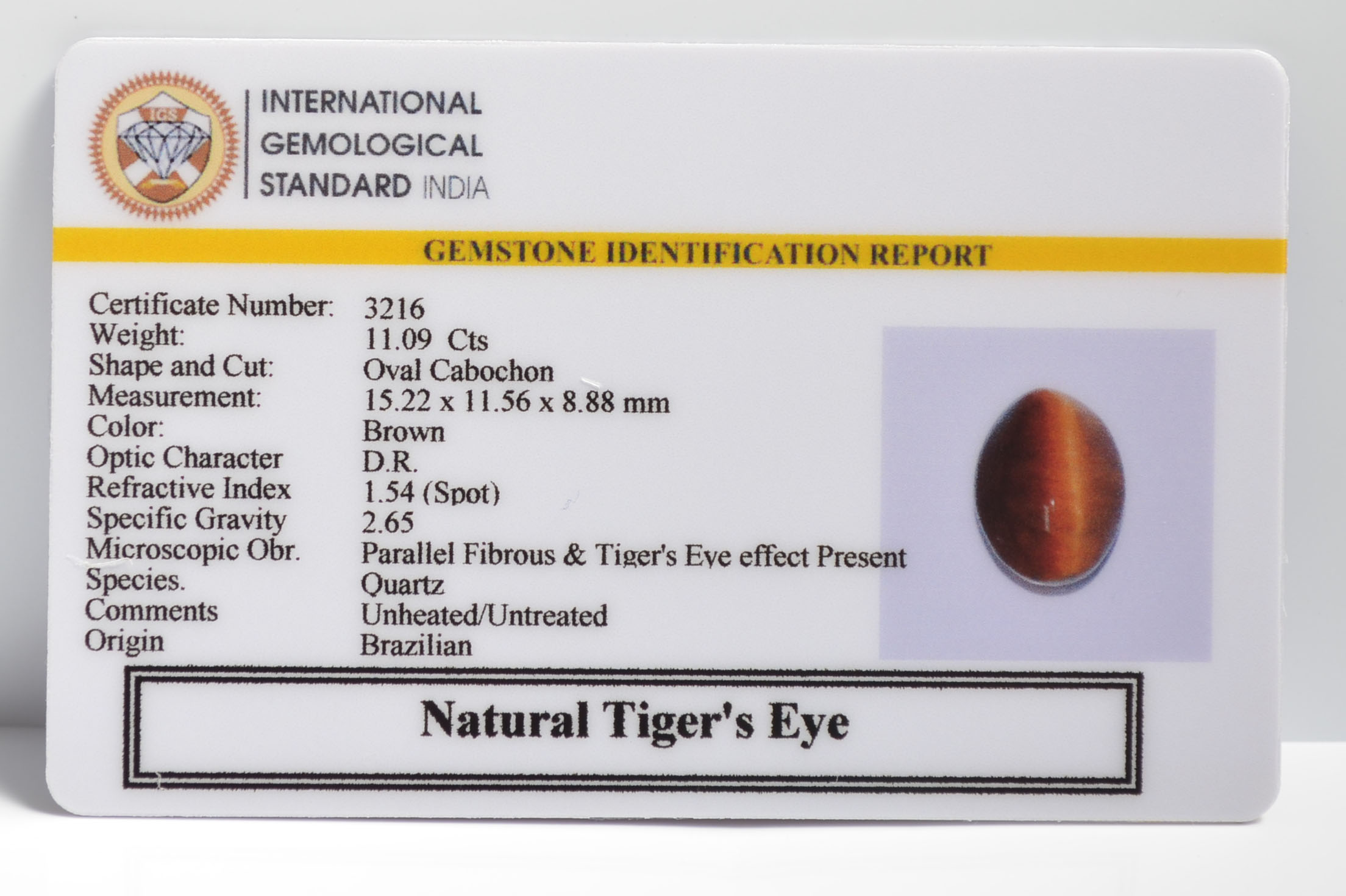 TGRG93 2 TIGER'S EYE 11.09 Ct.