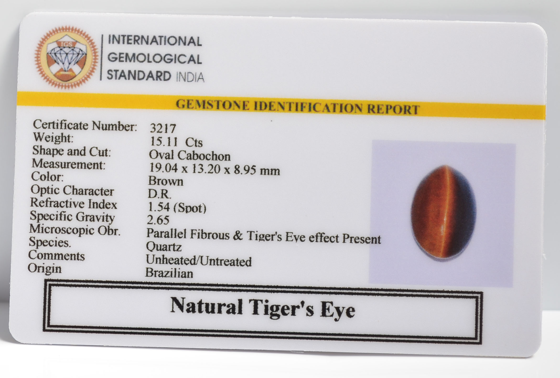 TGRG94 2 TIGER'S EYE 15.11 Ct.