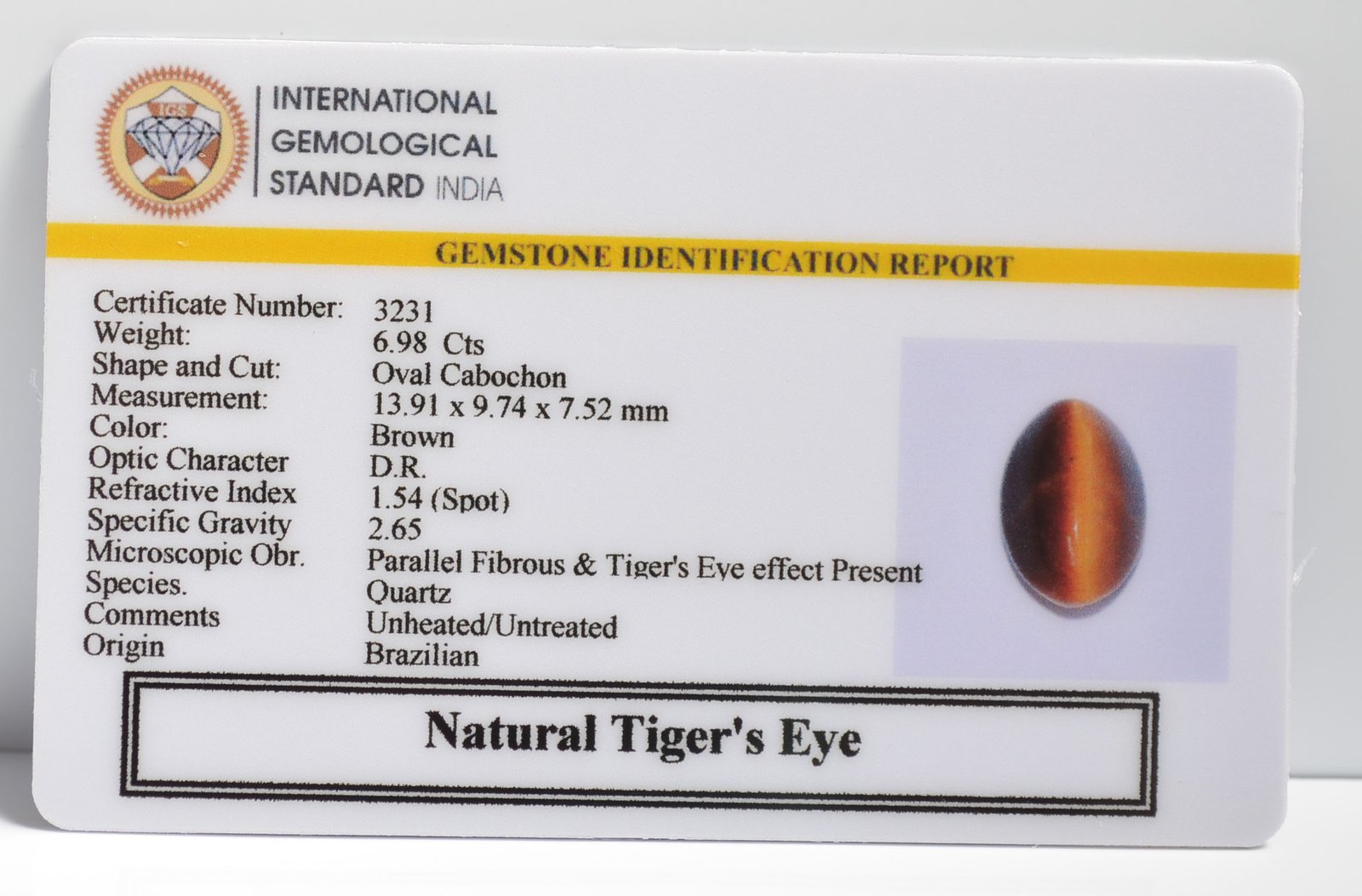 TGRG99 2 TIGER'S EYE 6.98 Ct.
