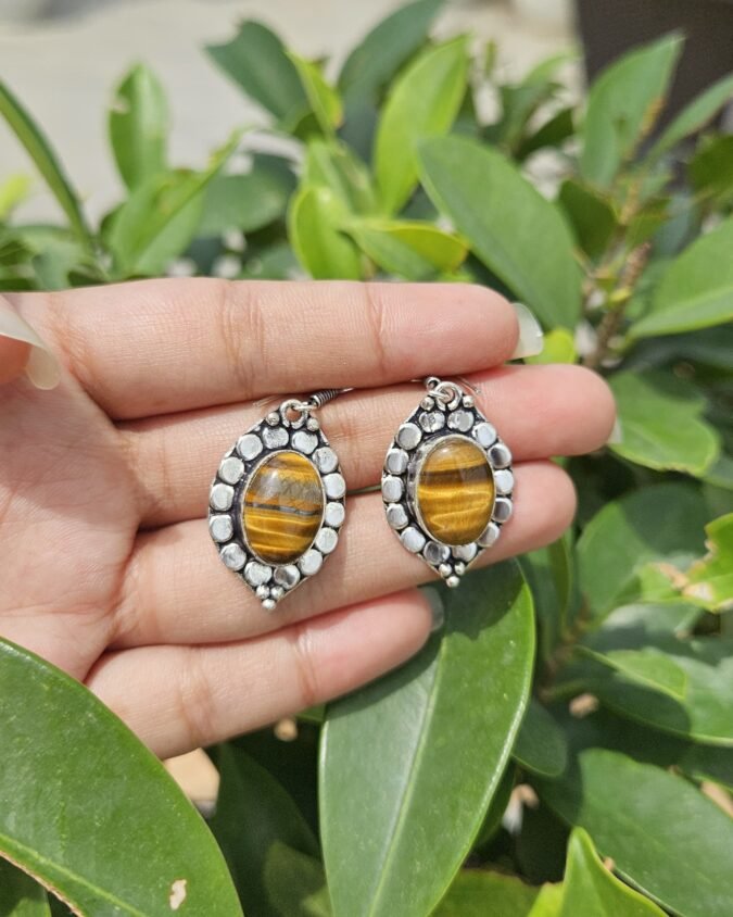 Tiger Eye Earrings 1 1 Natural Tiger's Eye Earring