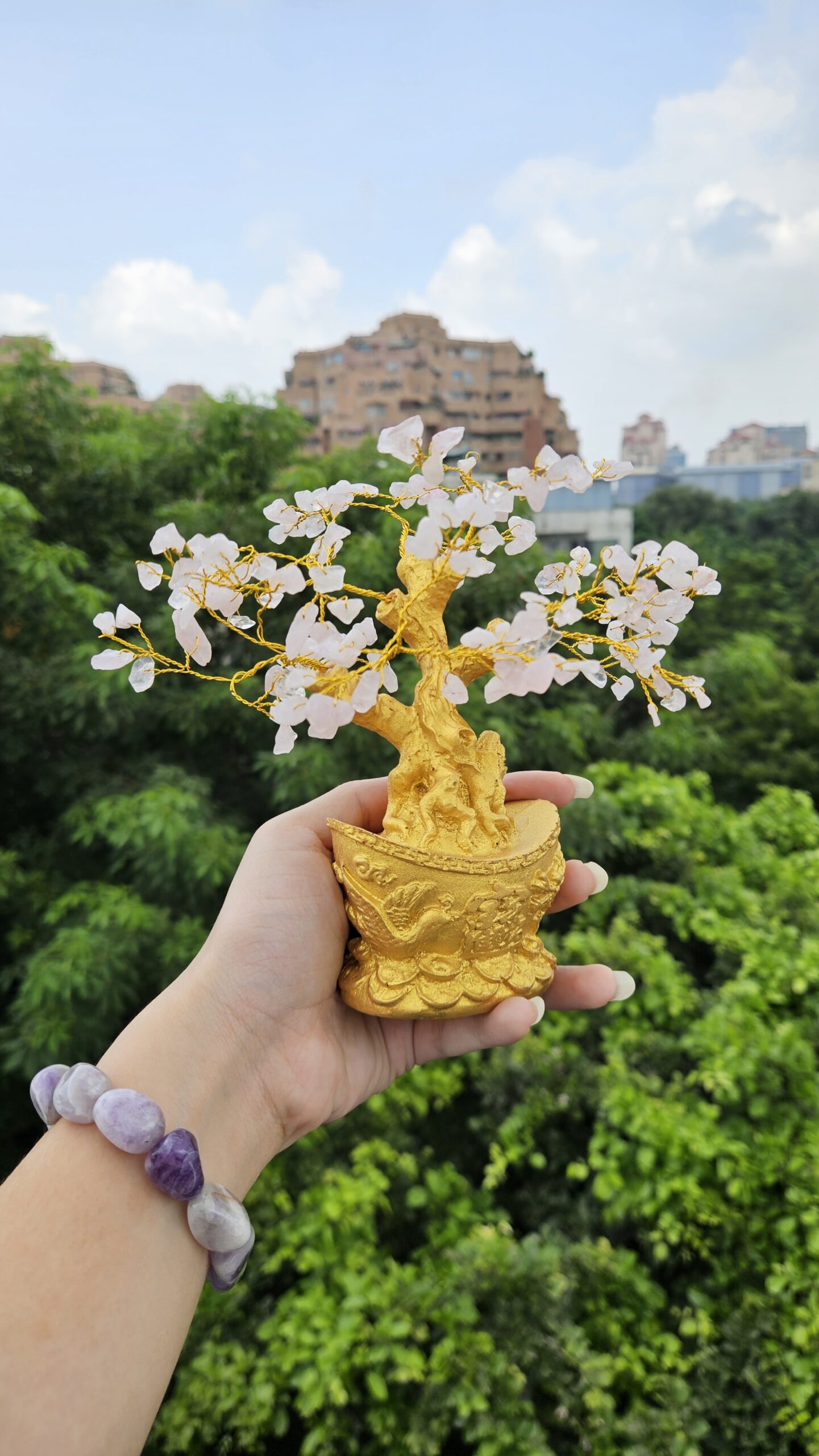 20250823 133349 1 scaled Rose Quartz Golden Branch Tree