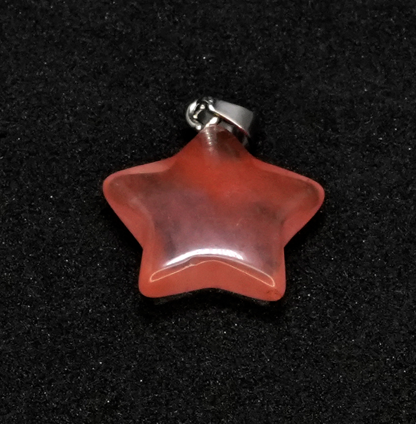 24 2 Cherry Quartz Star Pendant