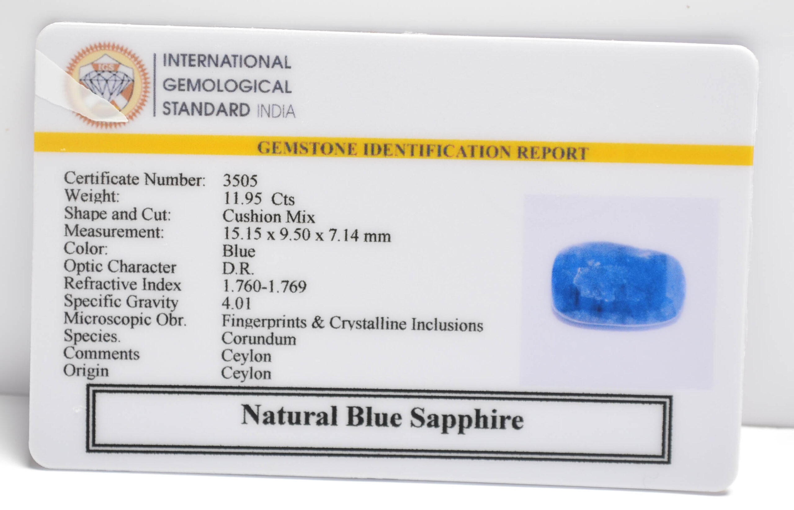 BSP14782 2 2 scaled BLUE SAPPHIRE 11.95 Ct.