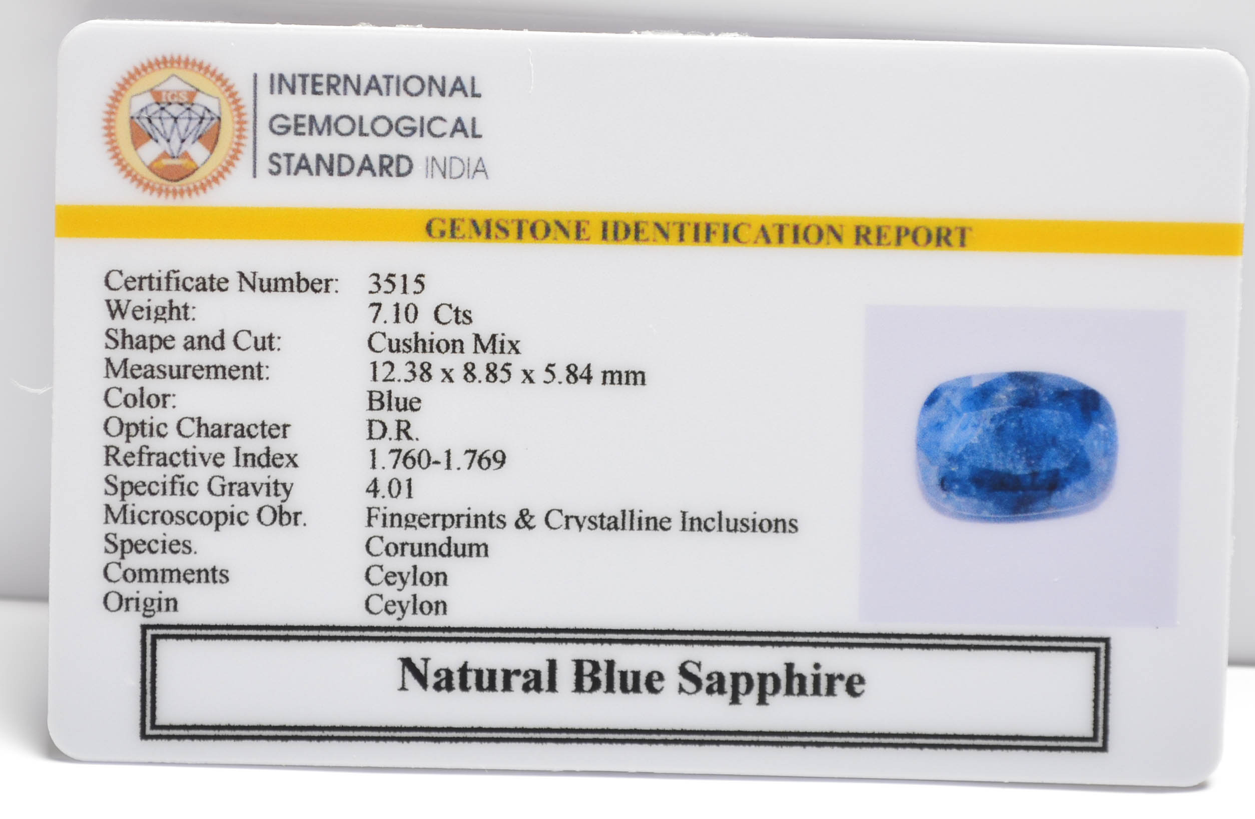 BSP14790 2 1 BLUE SAPPHIRE 7.1 Ct.