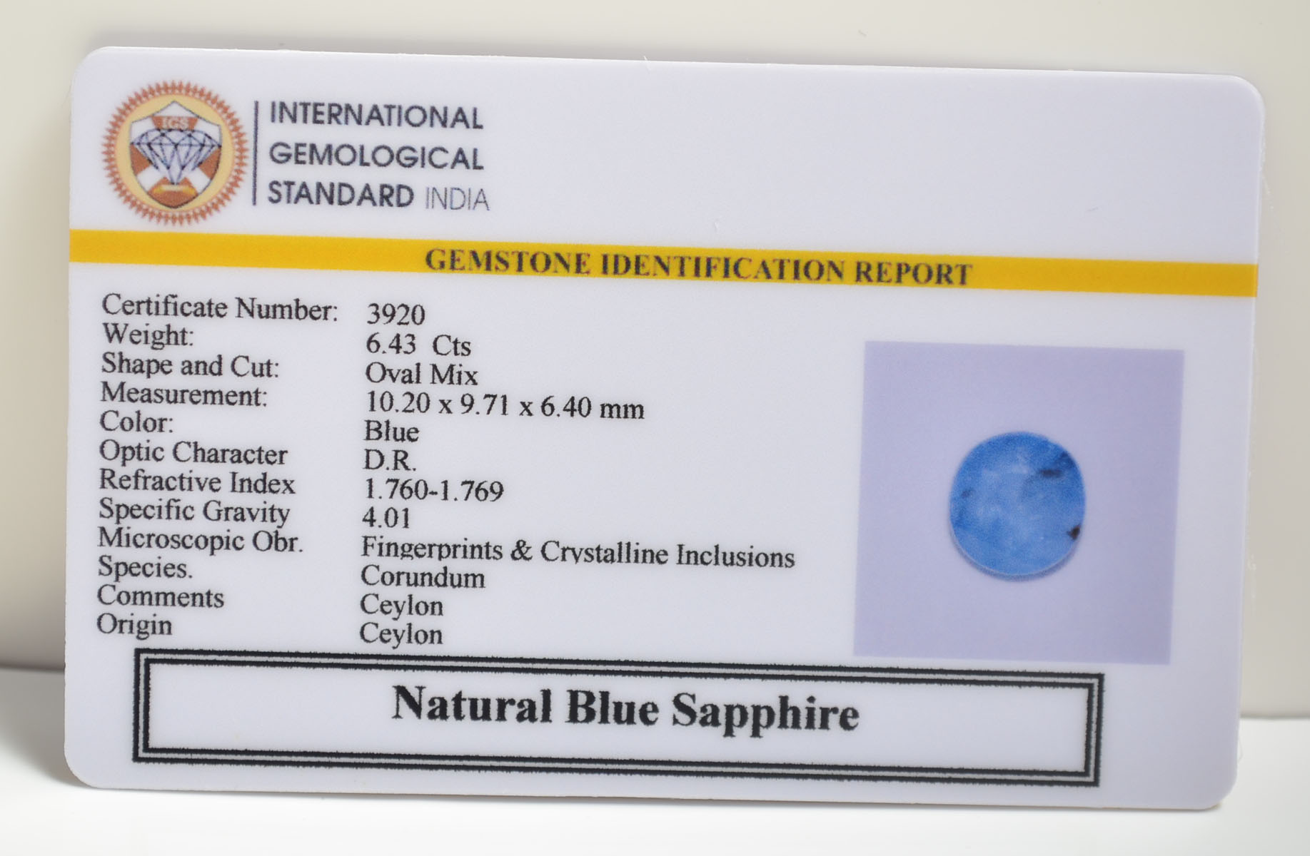 BSP14803 2 BLUE SAPPHIRE 6.43 Ct.