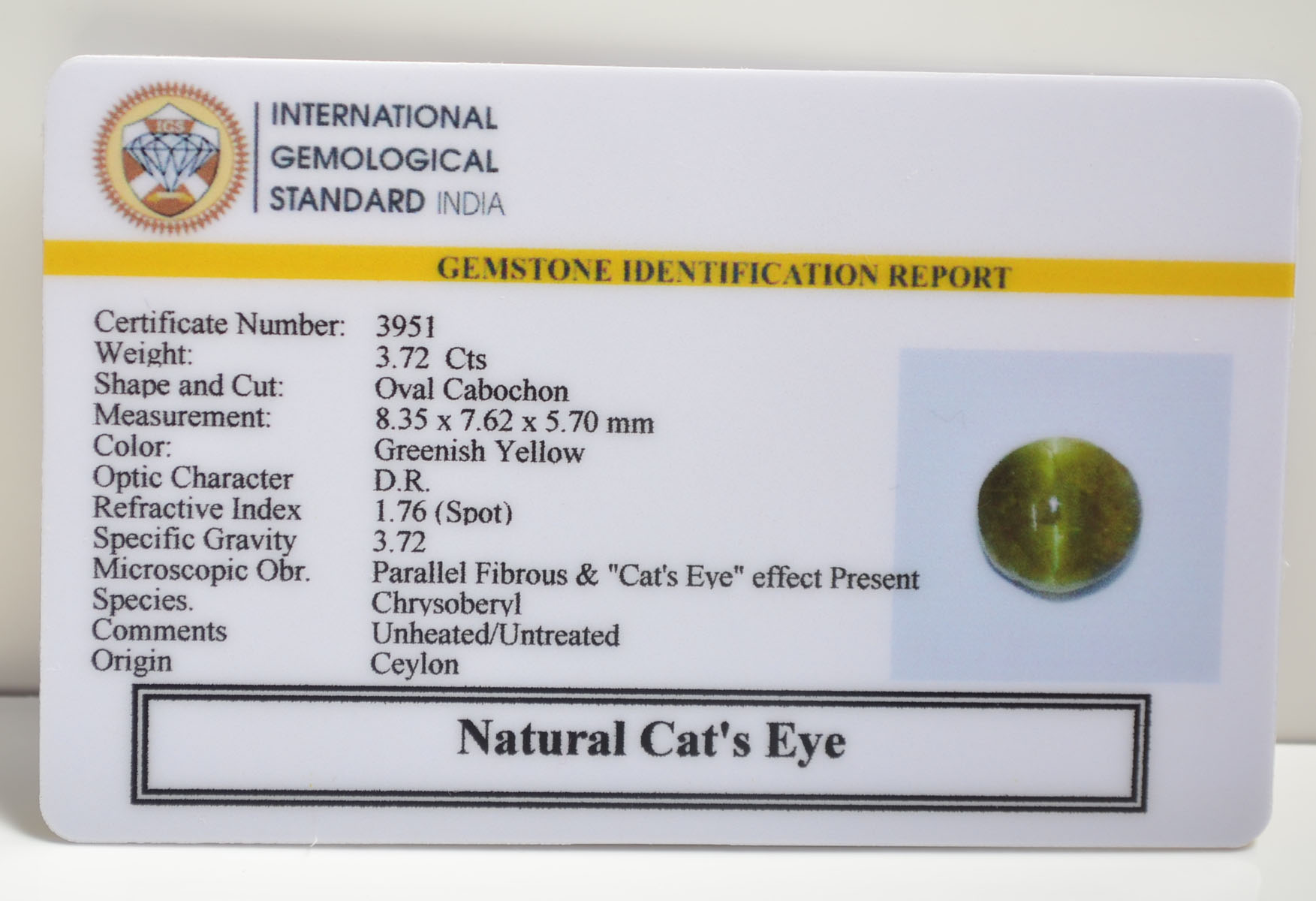 CEG2749 2 CATS EYE 3.72 Ct.