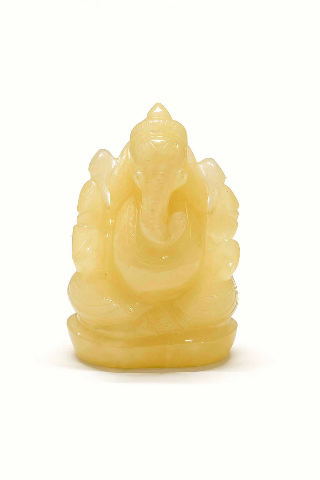 CITGN01 FX 1 Natural Citrine Jade Ganesh Ji Statue