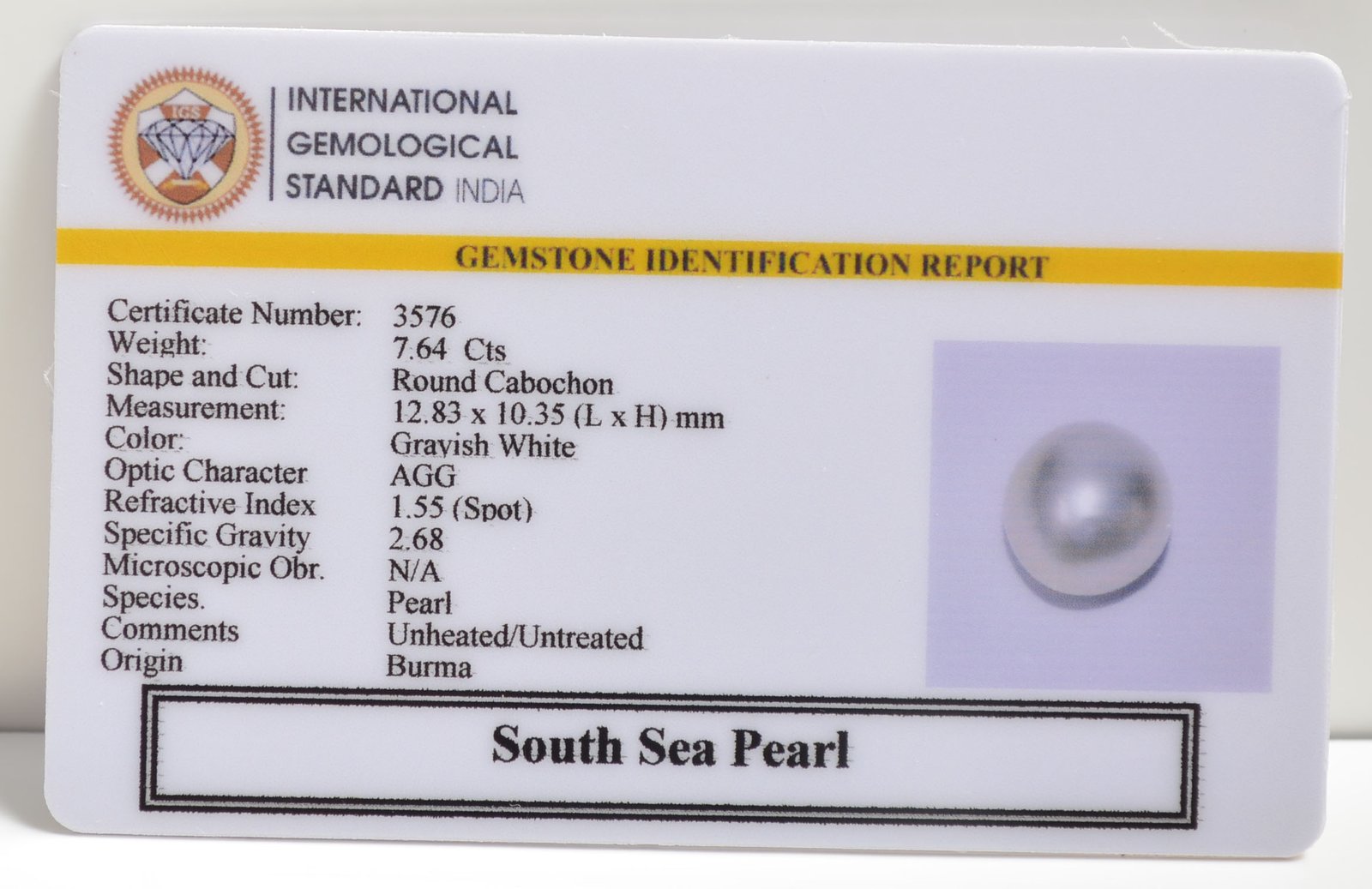 DSP2877 2 SOUTH SEA PEARL 7.64 Ct.