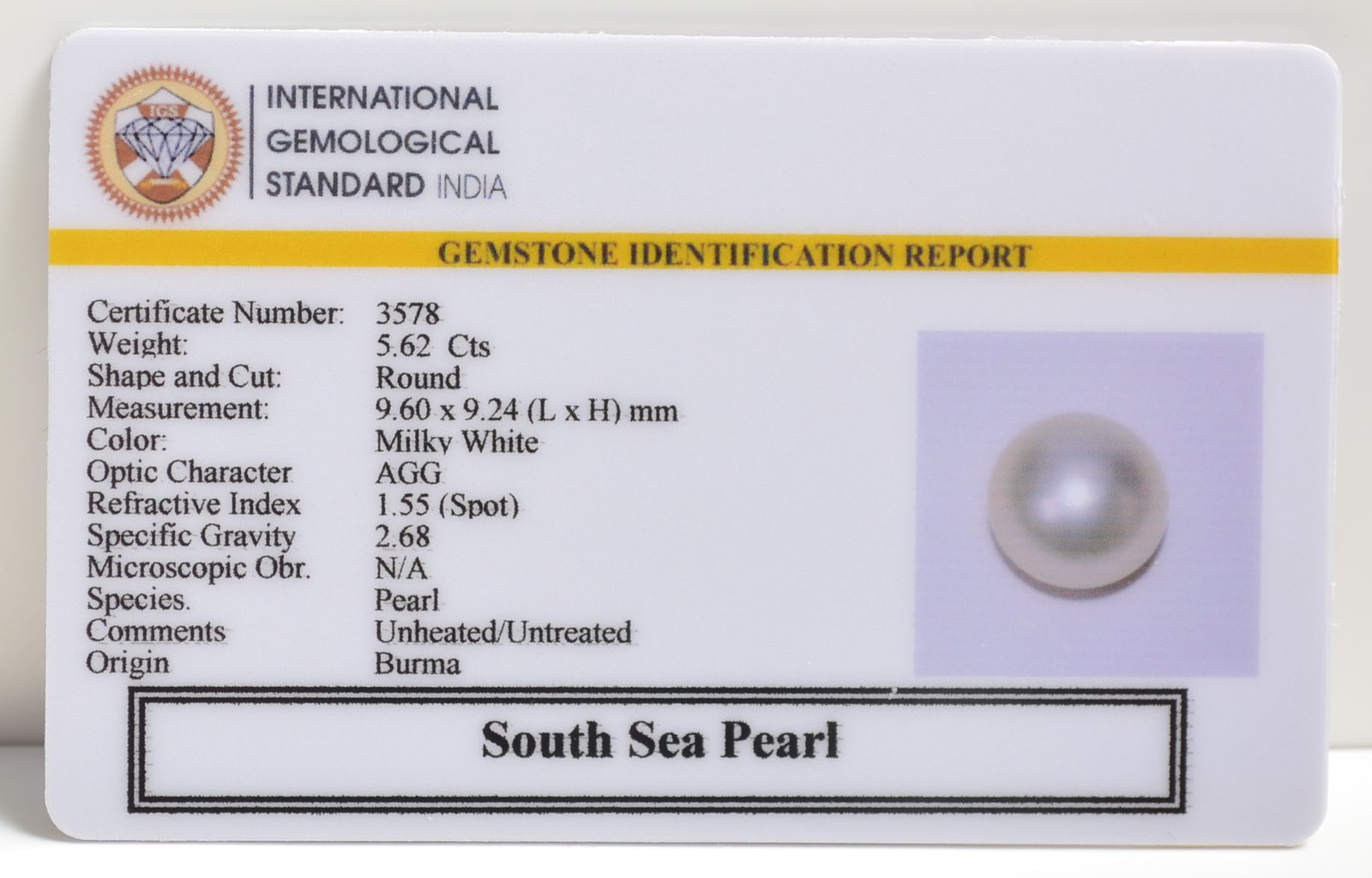 DSP2879 2 SOUTH SEA PEARL 5.62 Ct.