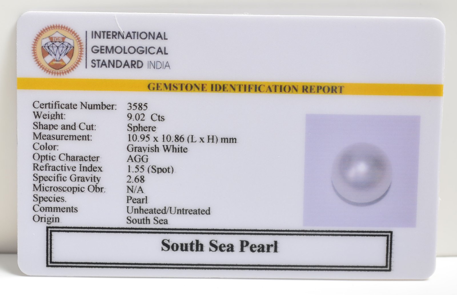DSP2882 2 SOUTH SEA PEARL 9.02 Ct.