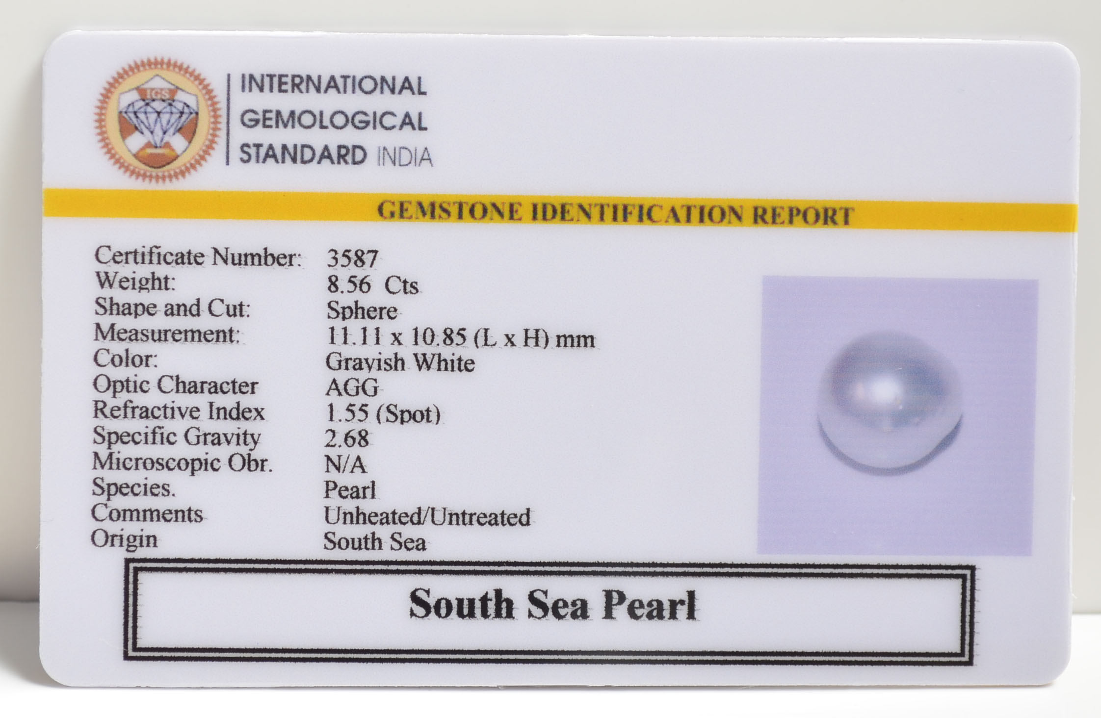 DSP2884 2 SOUTH SEA PEARL 8.56 Ct.