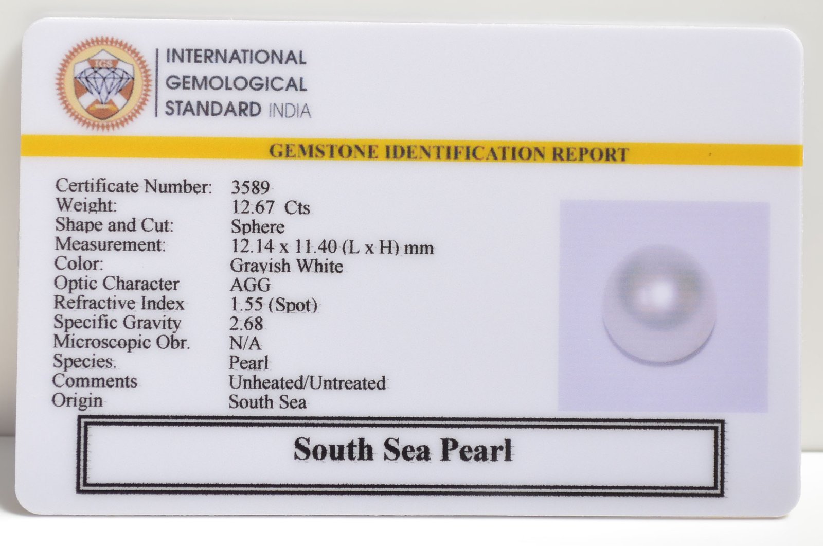 DSP2886 2 SOUTH SEA PEARL 12.67 Ct.