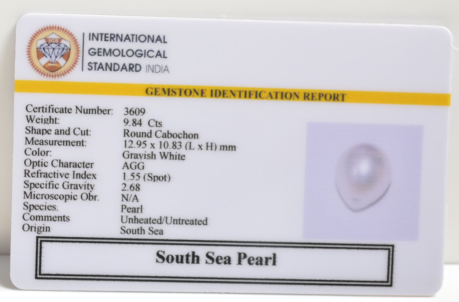 DSP2903 2 SOUTH SEA PEARL 9.84 Ct.