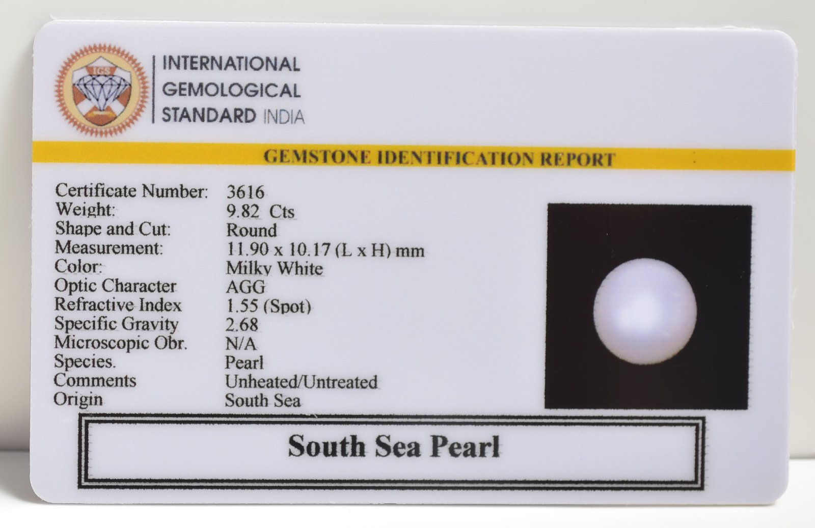 DSP2907 2 SOUTH SEA PEARL 9.82 Ct.