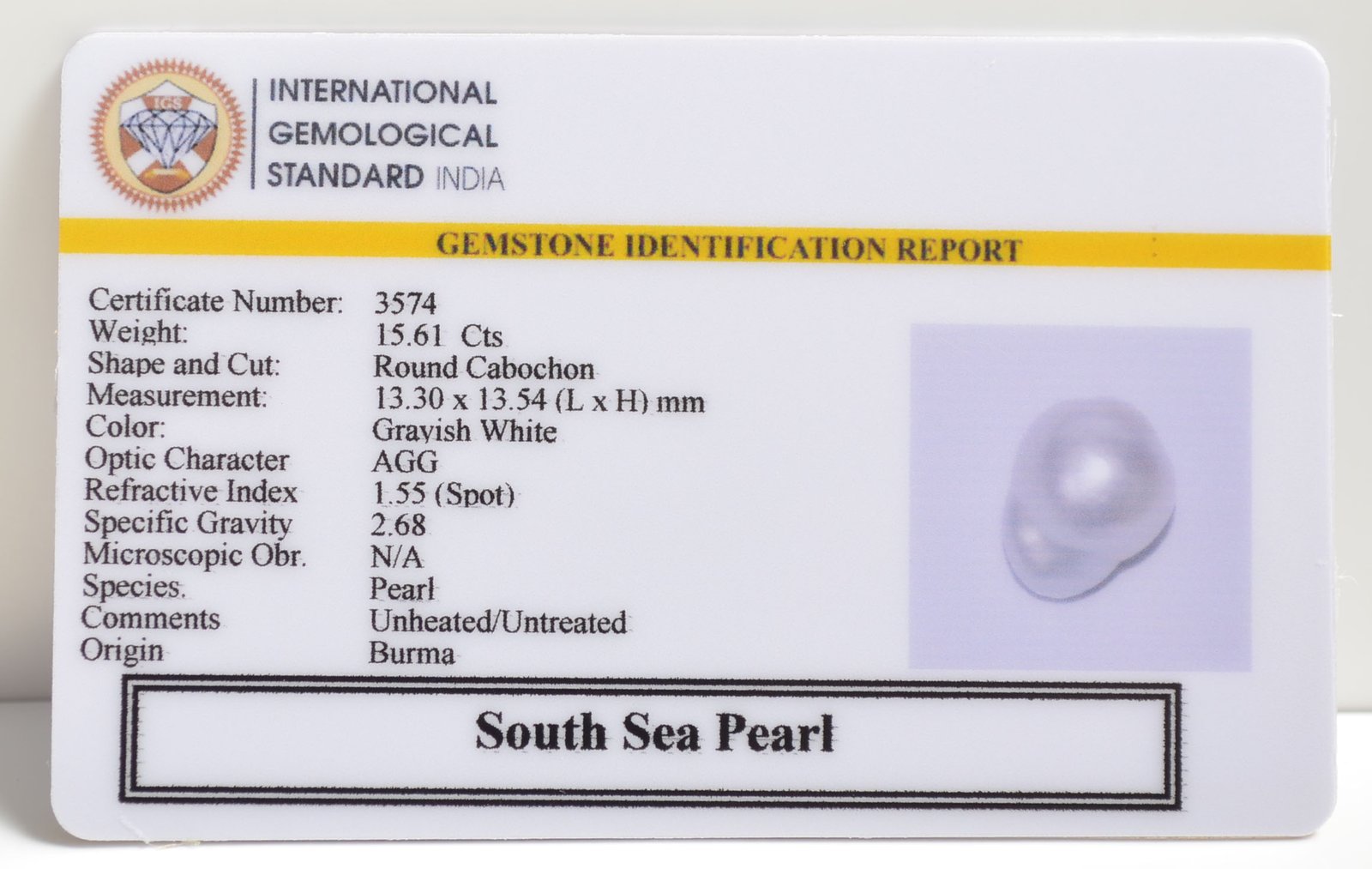 DSPG2828 2 SOUTH SEA PEARL 15.61 Ct.