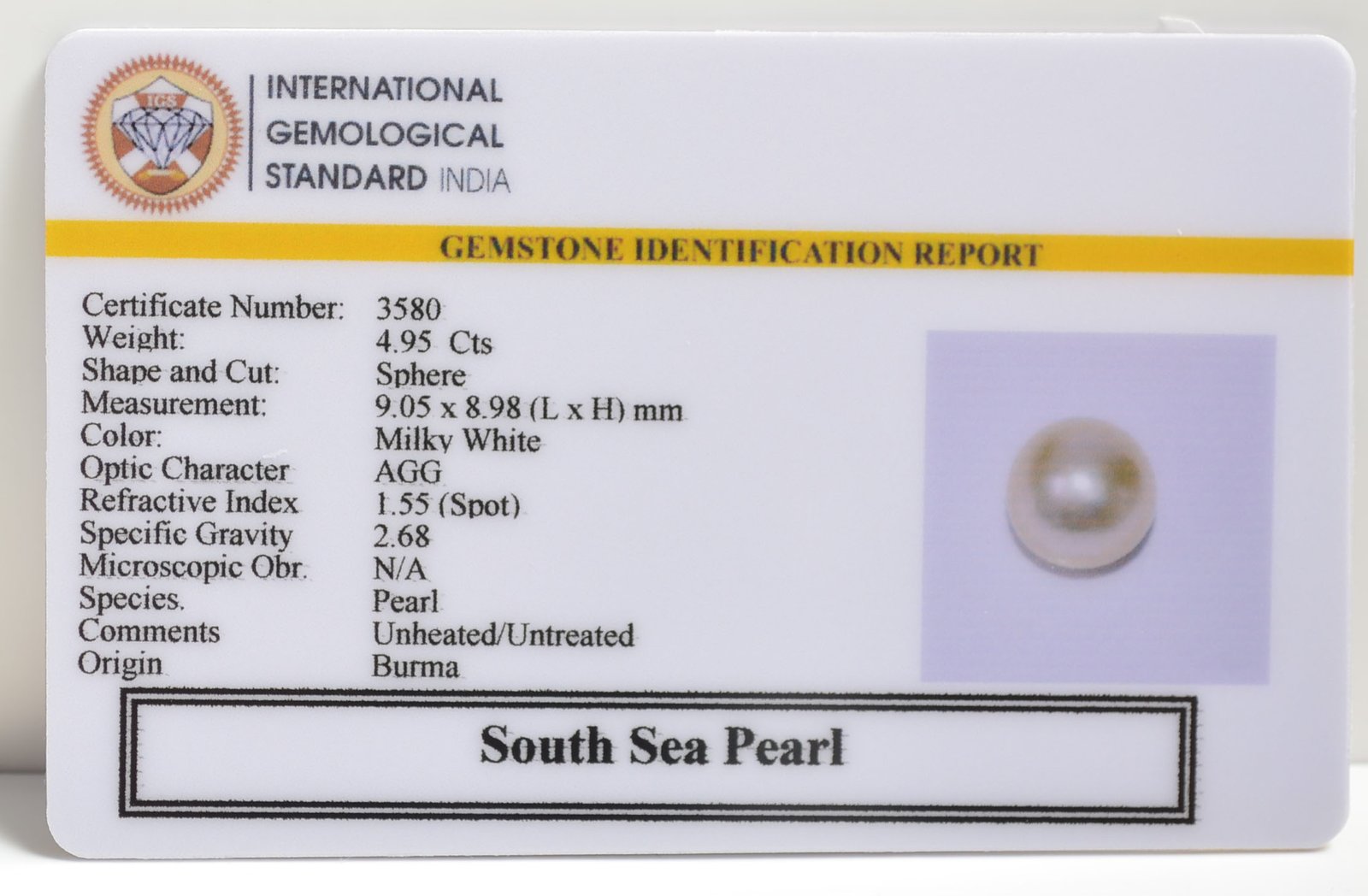 DSPG2829 2 SOUTH SEA PEARL 4.95 Ct.