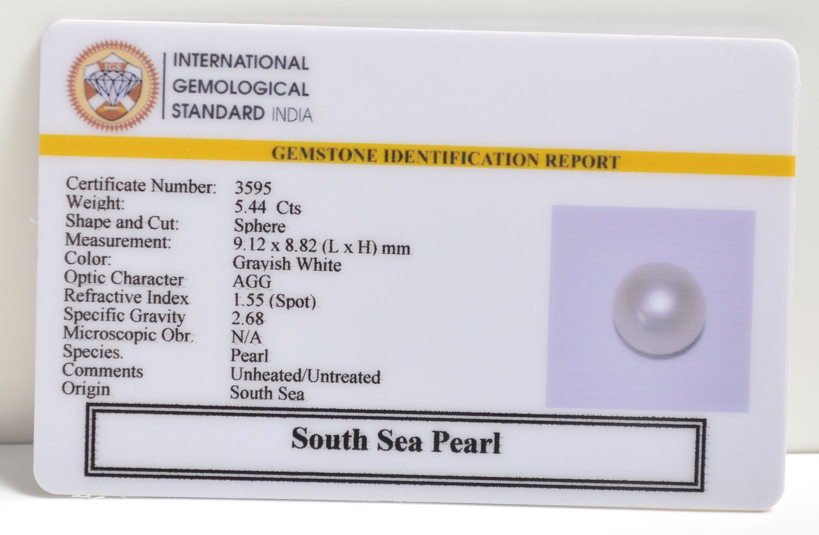 DSPG2834 2 SOUTH SEA PEARL 5.44 Ct.
