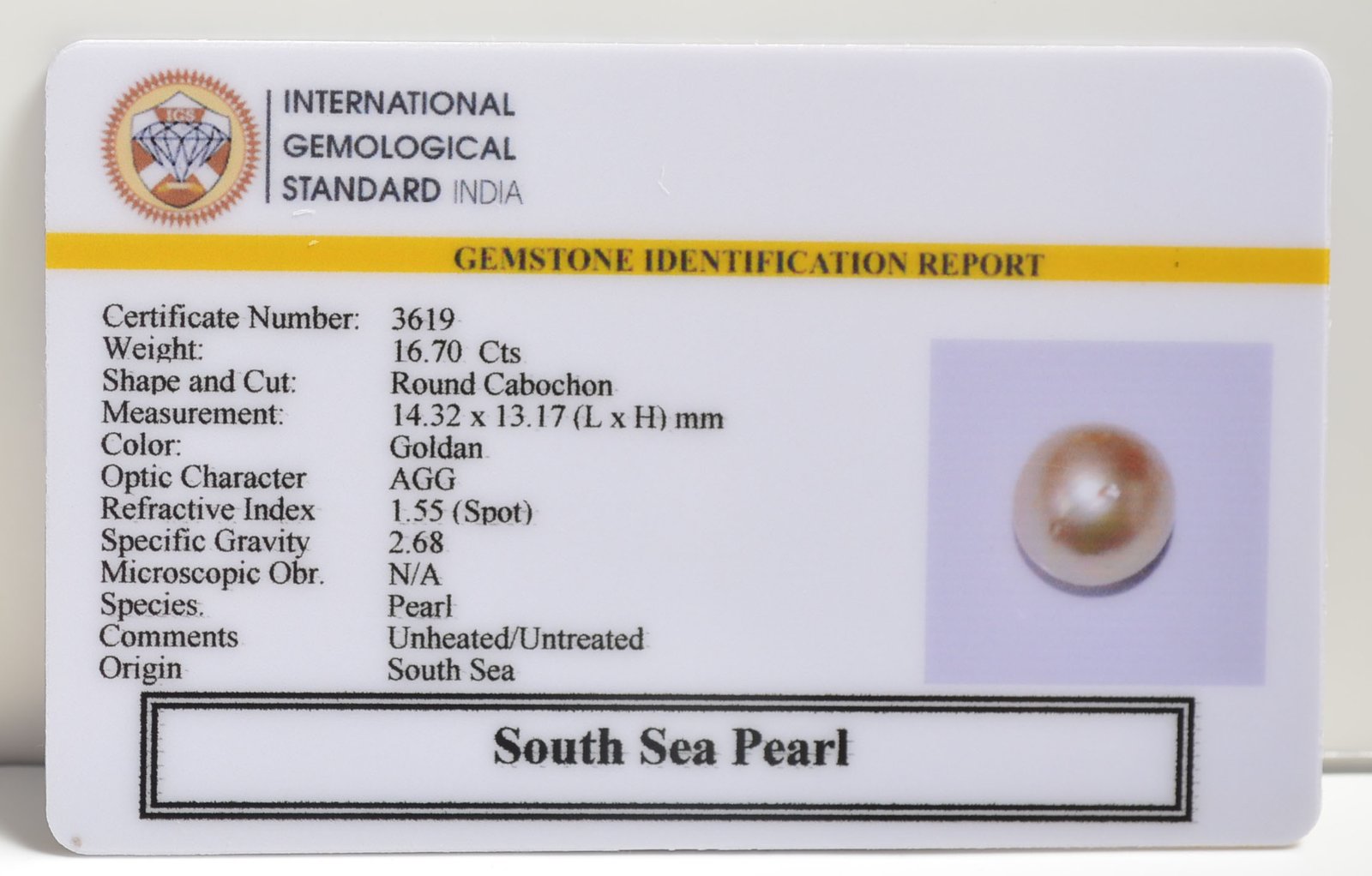 DSPG2840 2 SOUTH SEA PEARL 16.7 Ct.