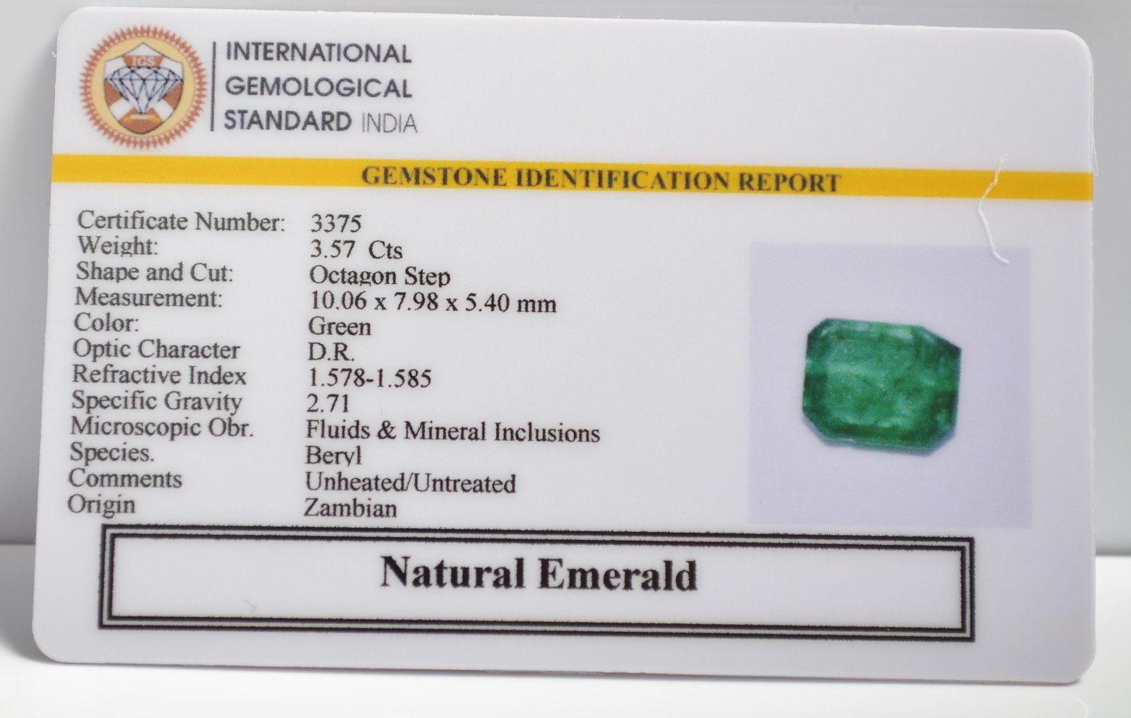 EMRD21724 2 1 EMERALD 3.57 Ct.