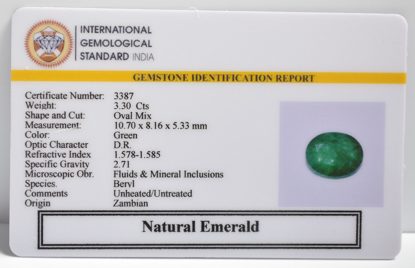 EMRD21731 2 1 EMERALD 3.3 Ct.