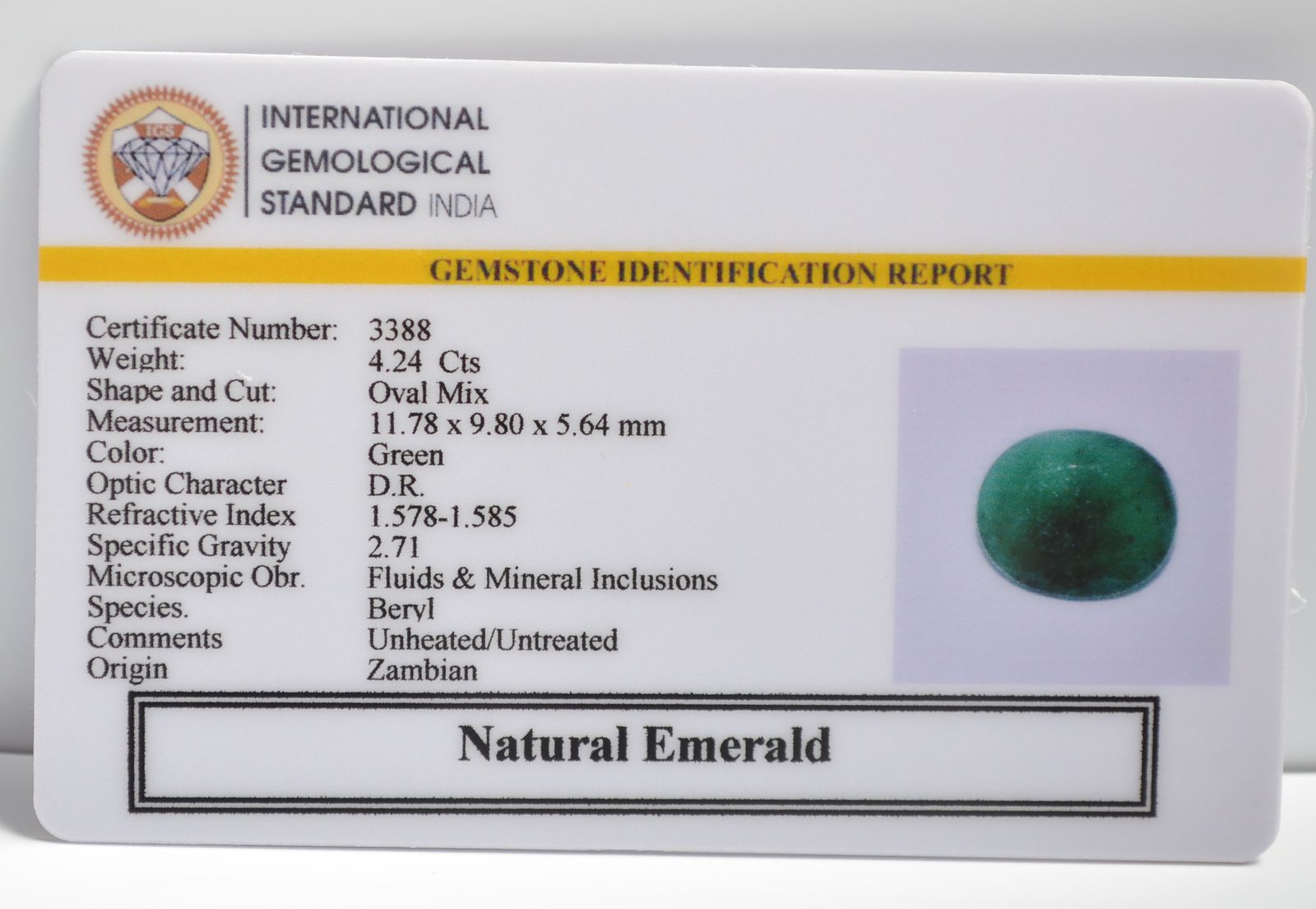 EMERALD 4.24 Ct. 3 EMRD21732 2 1 EMERALD 4.24 Ct.