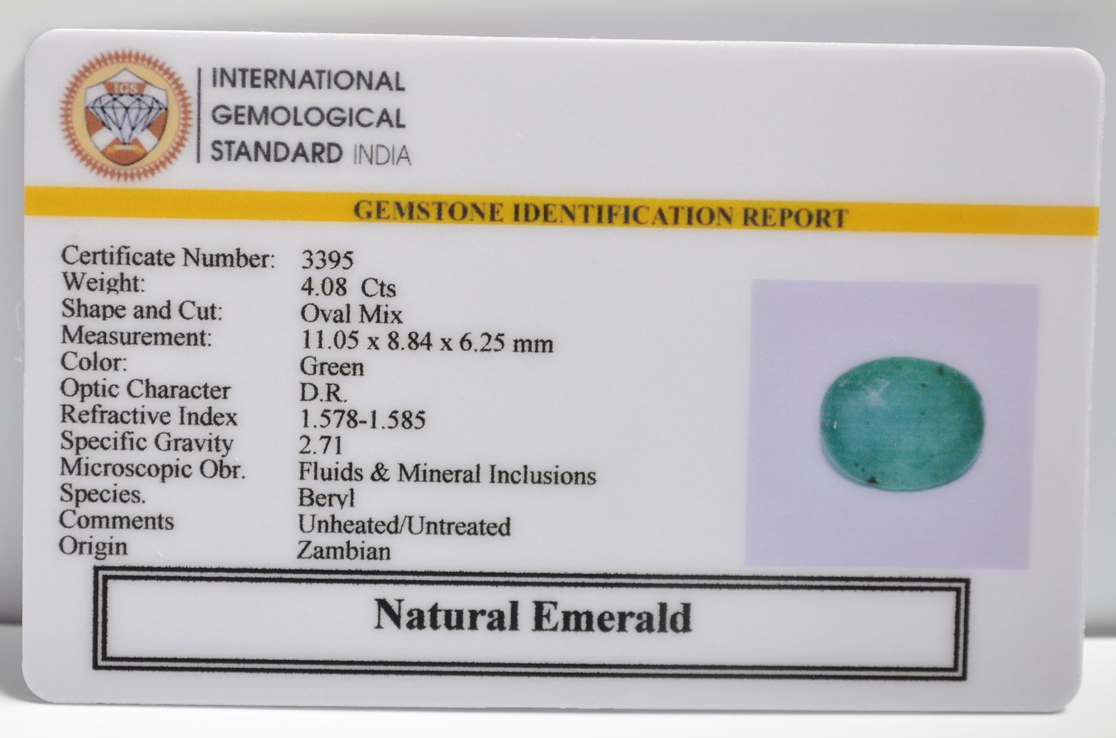 EMRD21736 2 1 EMERALD 4.08 Ct.