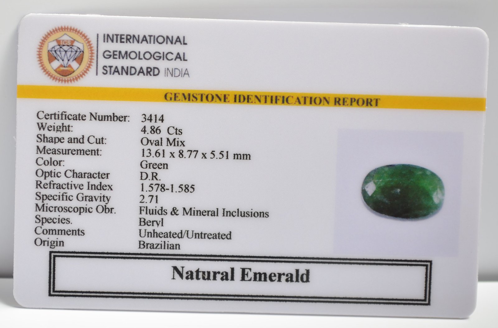 EMRD21749 2 1 EMERALD 4.86 Ct.